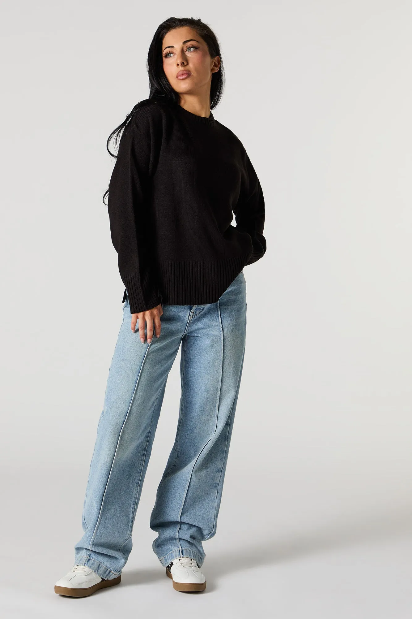 Crewneck Slit Hem Sweater sold by Urban Planet product image thumbnail 3