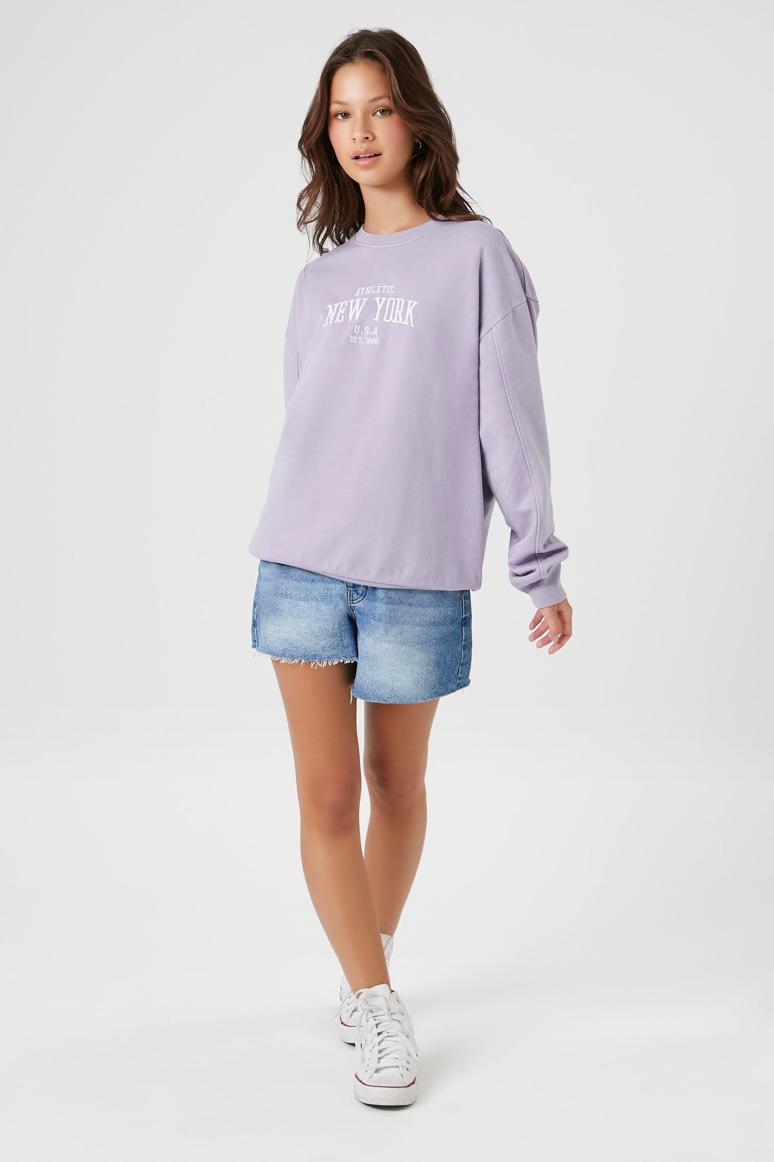 New York Embroidered Fleece Sweatshirt sold by Urban Planet product image thumbnail 4