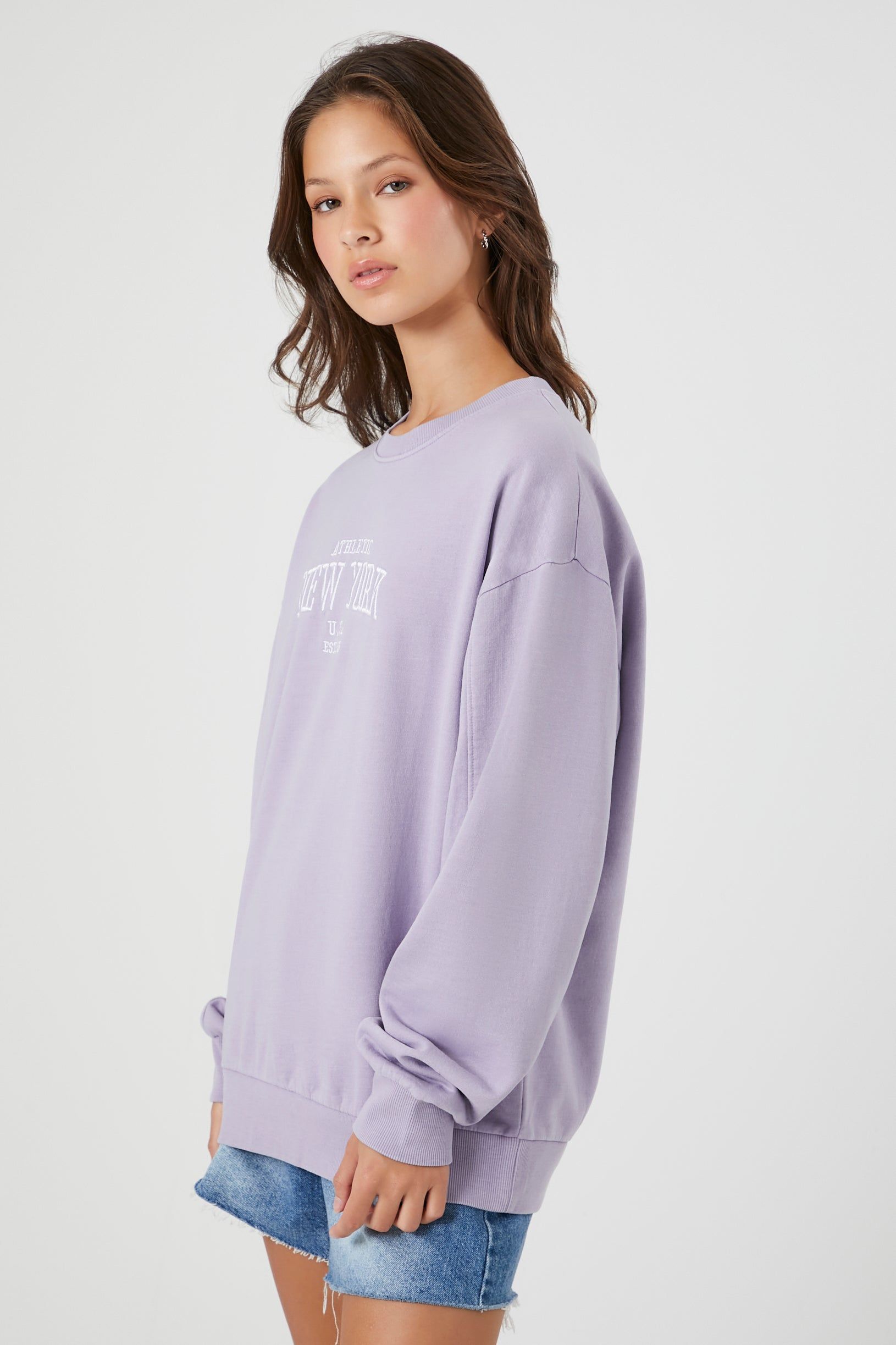 New York Embroidered Fleece Sweatshirt sold by Urban Planet product image thumbnail 3