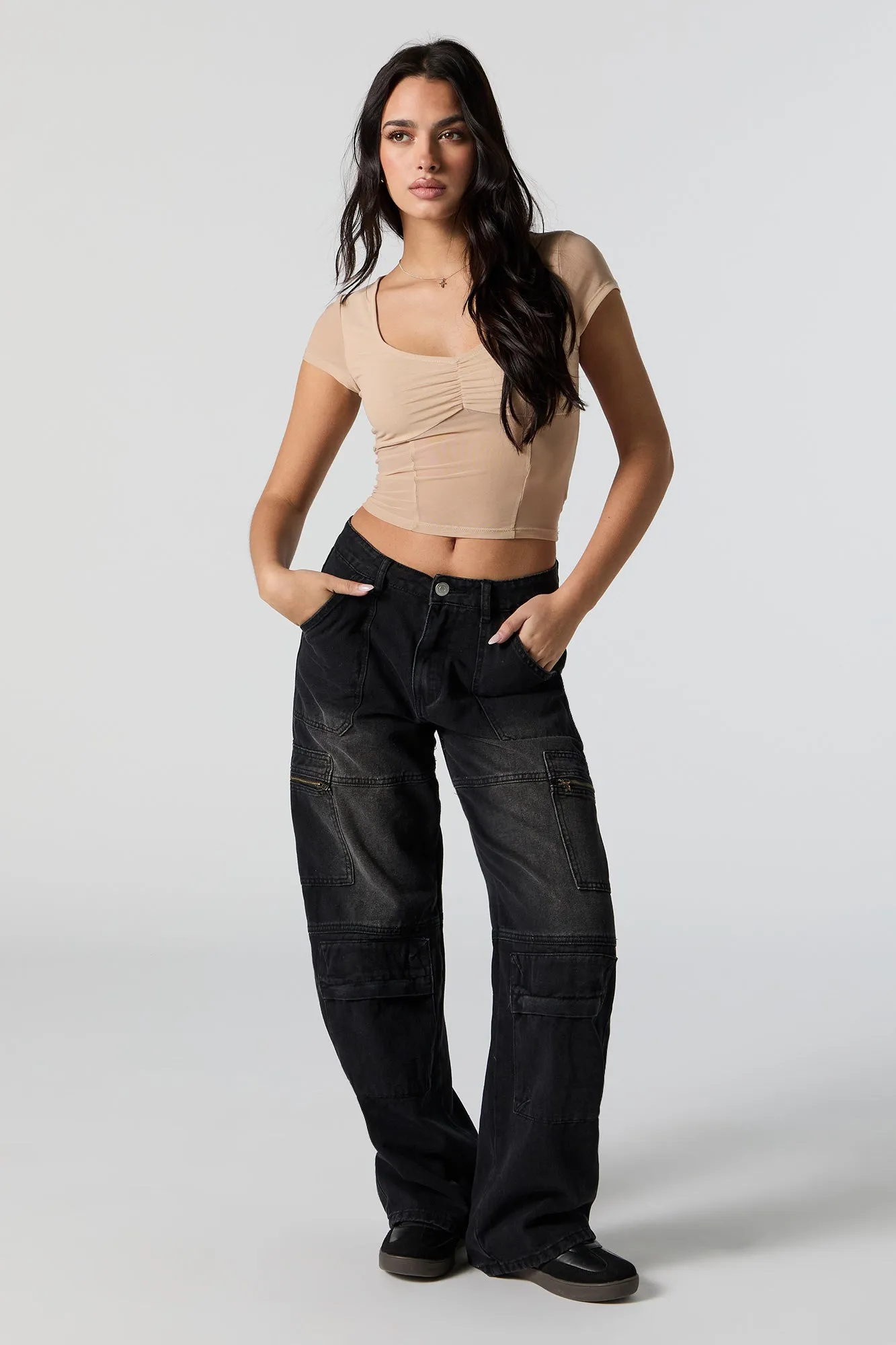 Mesh Sweetheart Crop Top sold by Urban Planet product image thumbnail 3