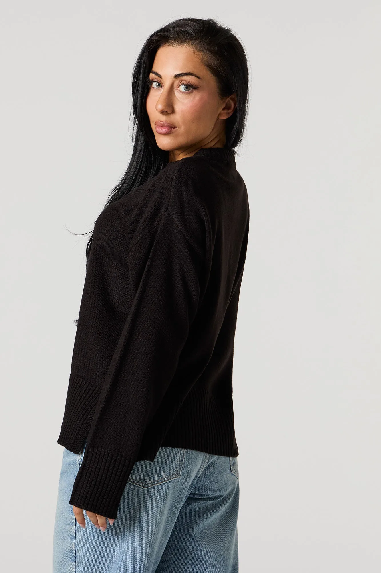 Crewneck Slit Hem Sweater sold by Urban Planet product image thumbnail 2
