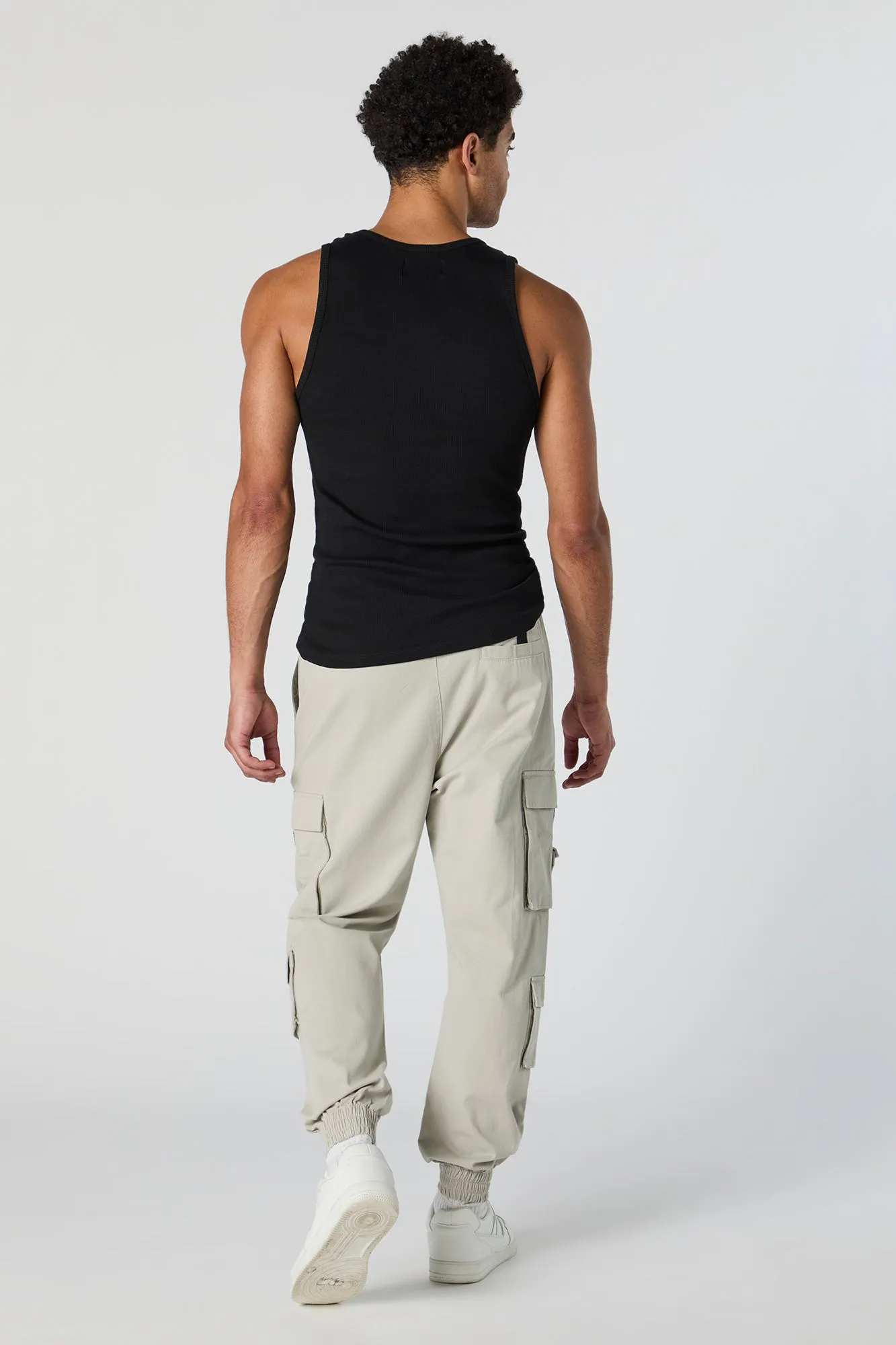 Jogger cargo en sergé avec poches multiples et taille coulissante sold by Urban Planet product image thumbnail 4