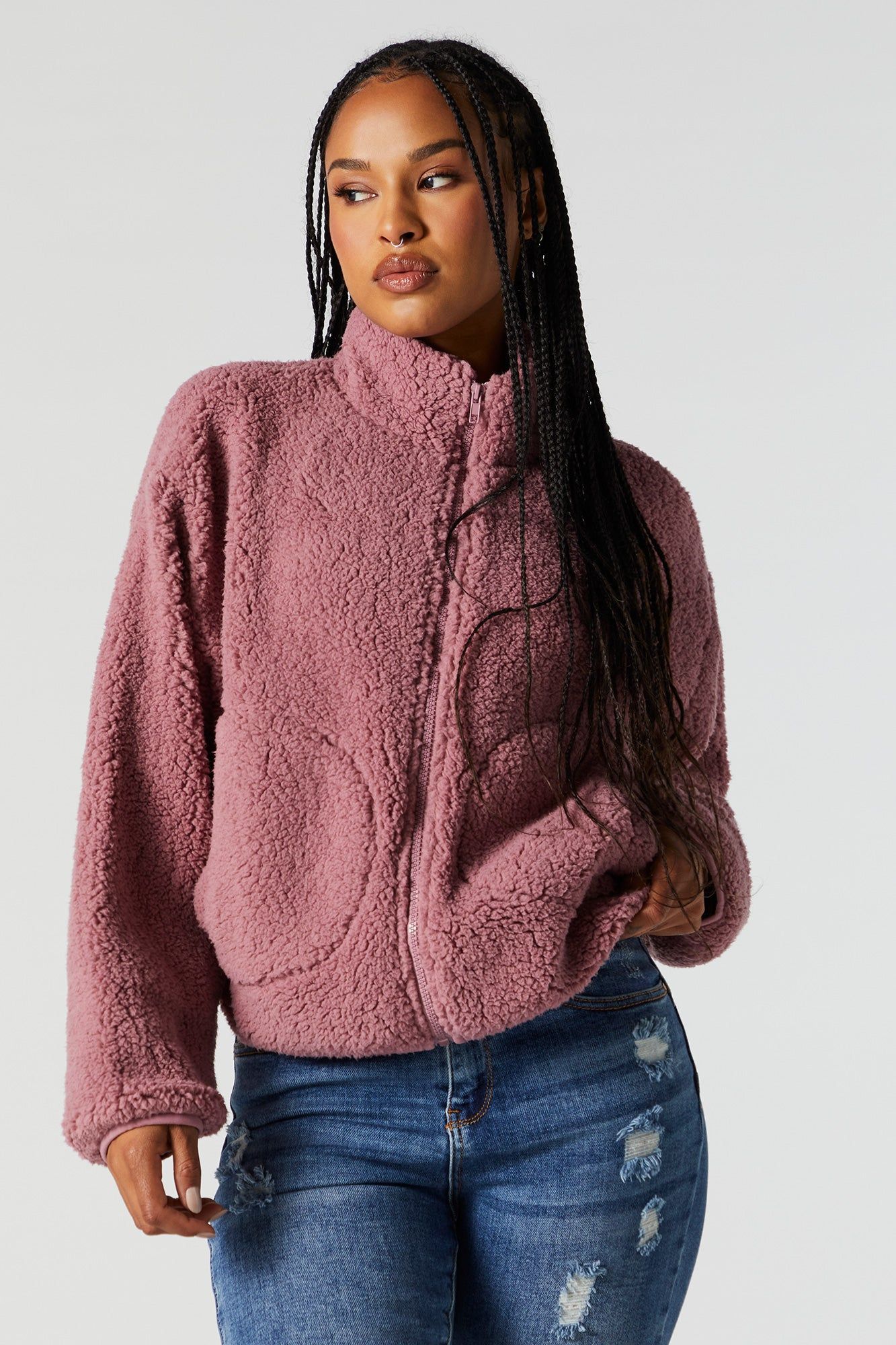 Sherpa Zip-Up Jacket sold by Urban Planet product image thumbnail 3