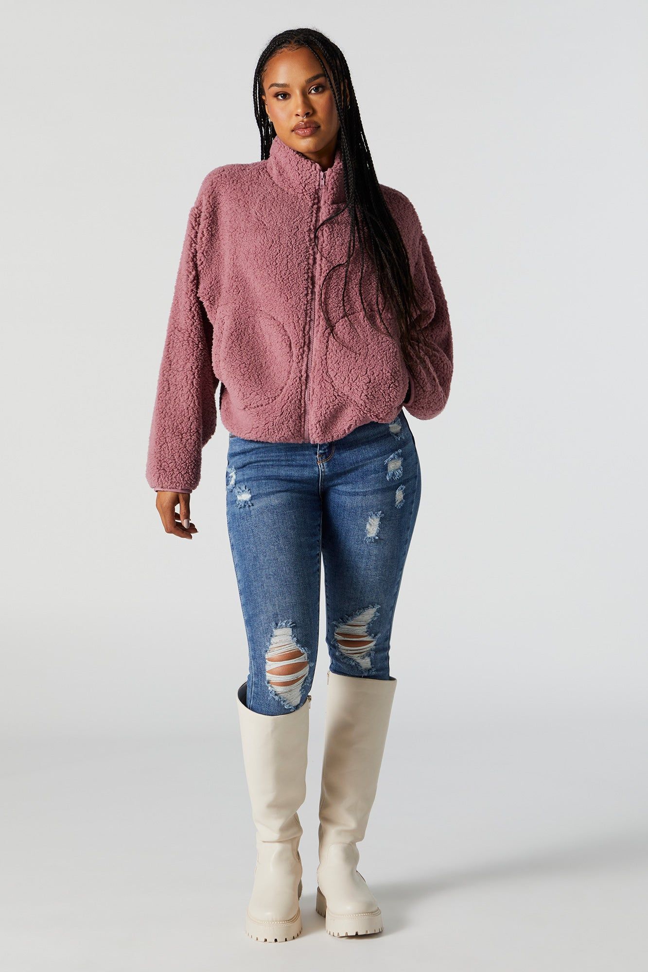 Sherpa Zip-Up Jacket sold by Urban Planet product image thumbnail 5