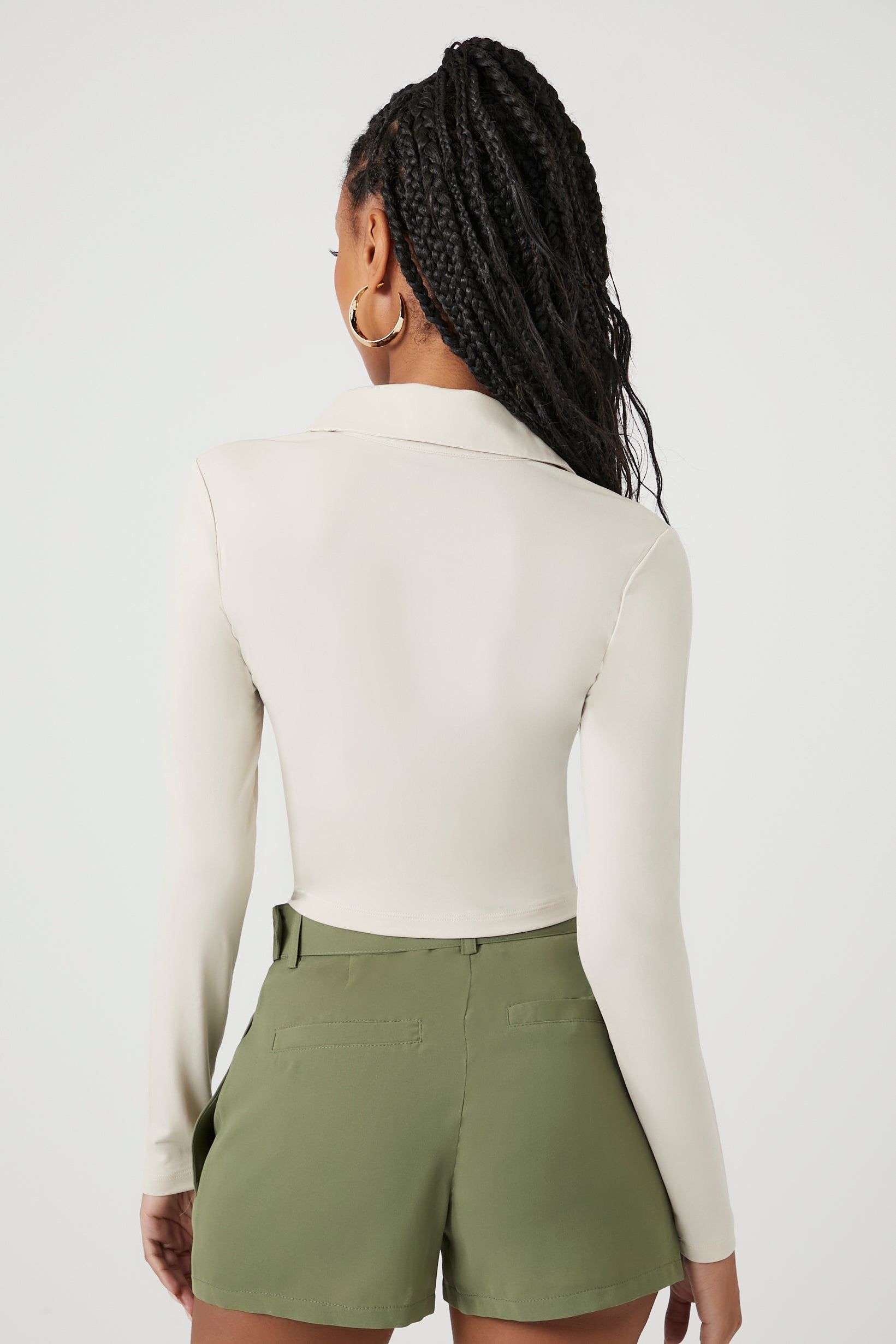 Ruched Button-Up Long Sleeve Top sold by Urban Planet product image thumbnail 3