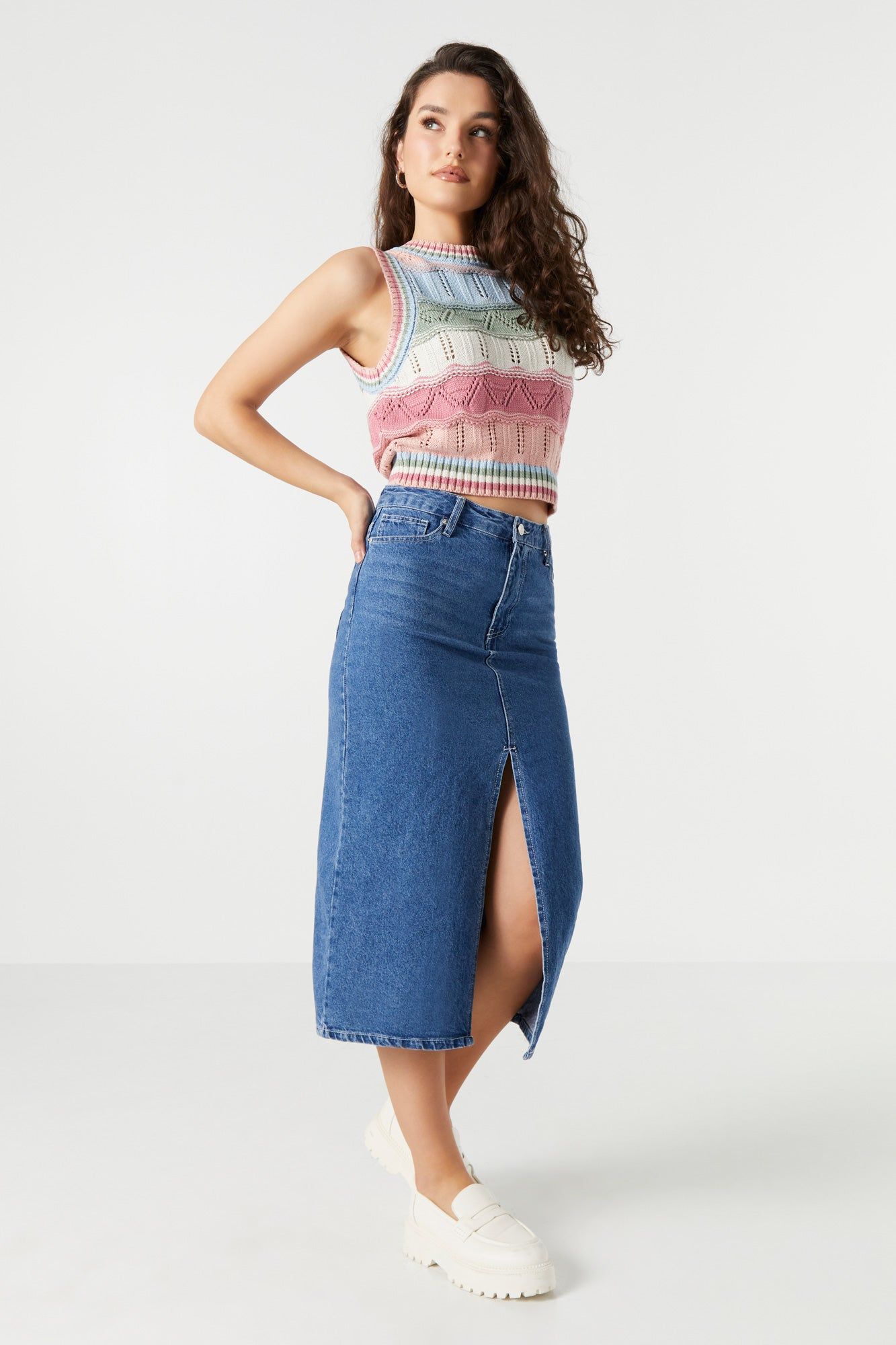 Gilet crocheté rayé sold by Urban Planet product image thumbnail 3