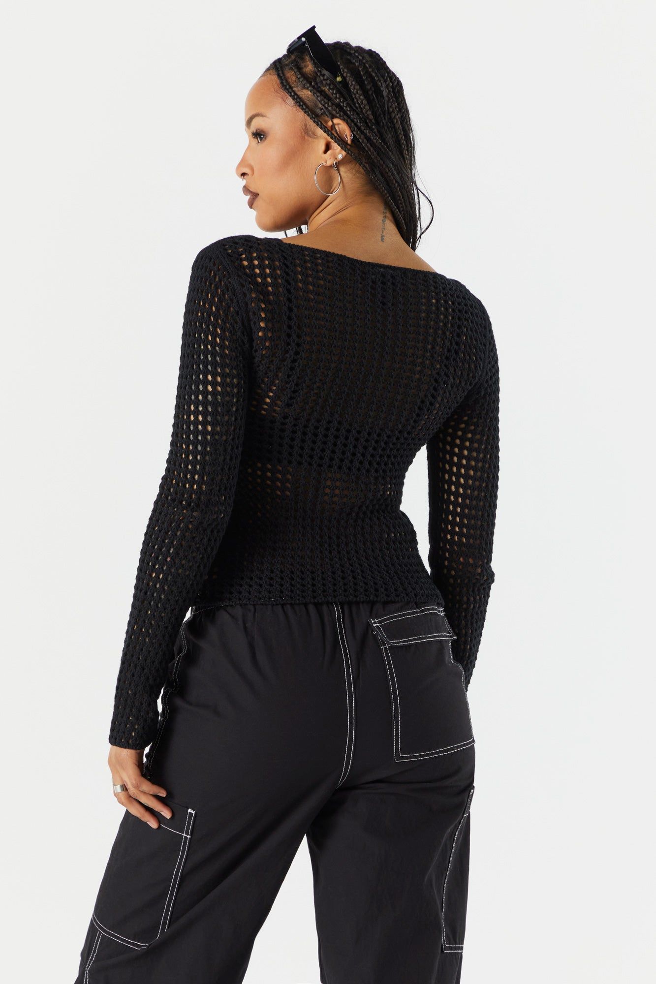 Haut à manches longues en filet ajouré sold by Urban Planet product image thumbnail 6