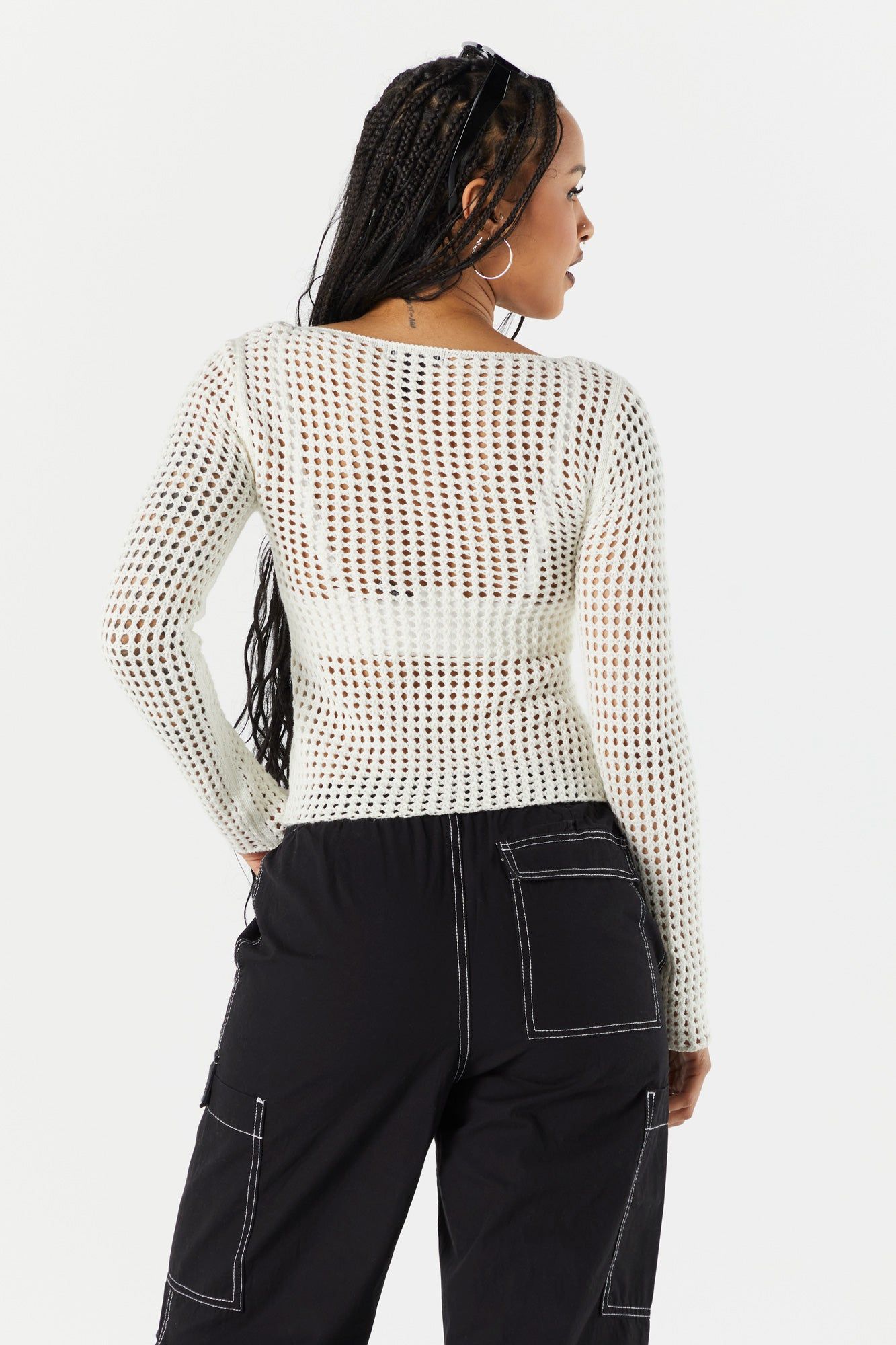 Haut à manches longues en filet ajouré sold by Urban Planet product image thumbnail 3