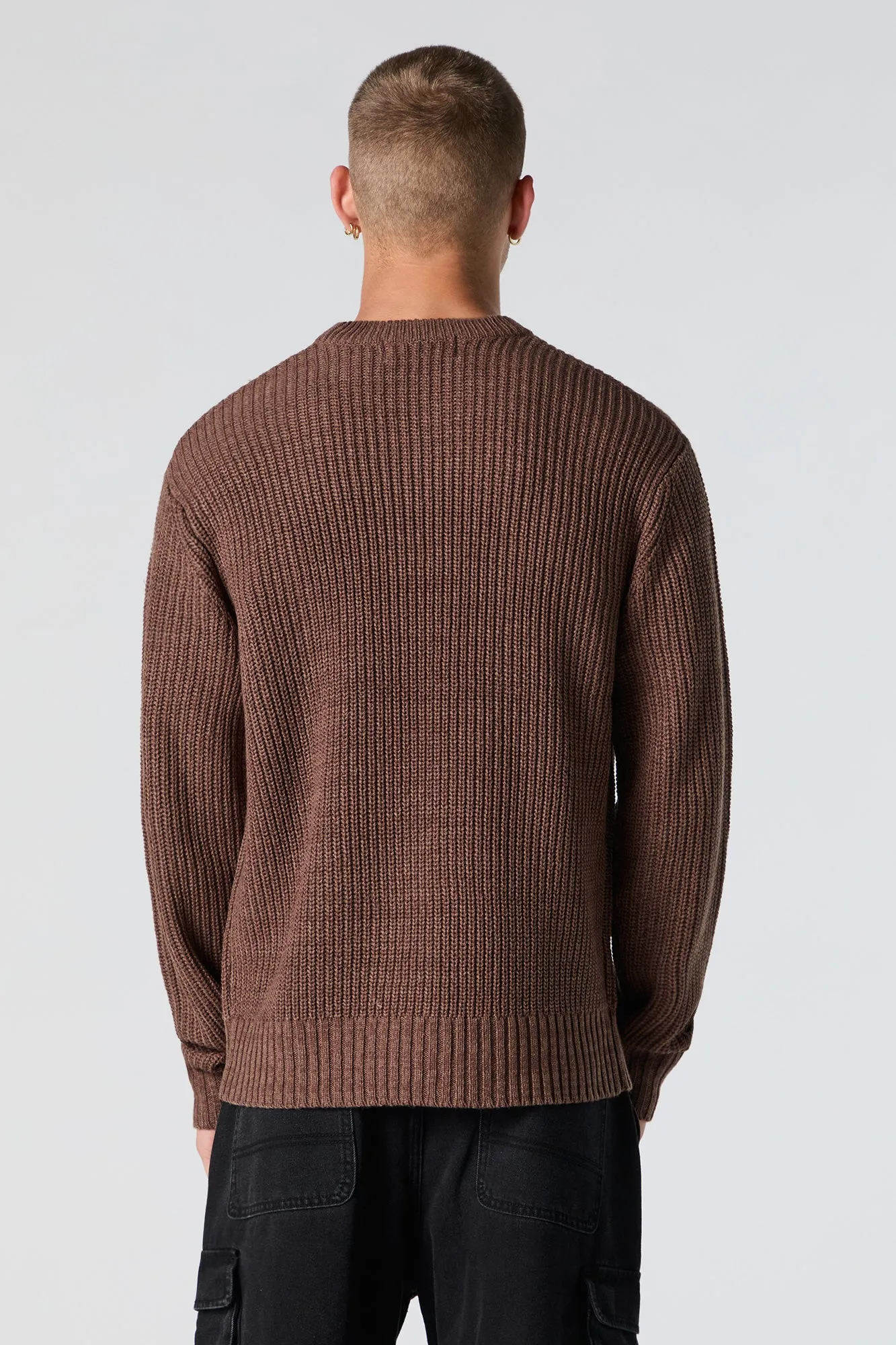 Ribbed Knit Crewneck Sweater sold by Urban Planet product image thumbnail 5