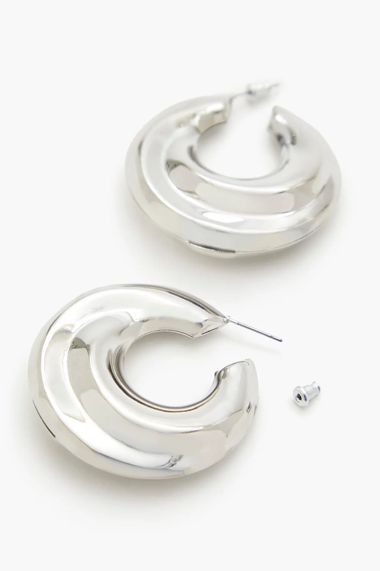 Chunky Hoop Earrings sold by Urban Planet product image thumbnail 3