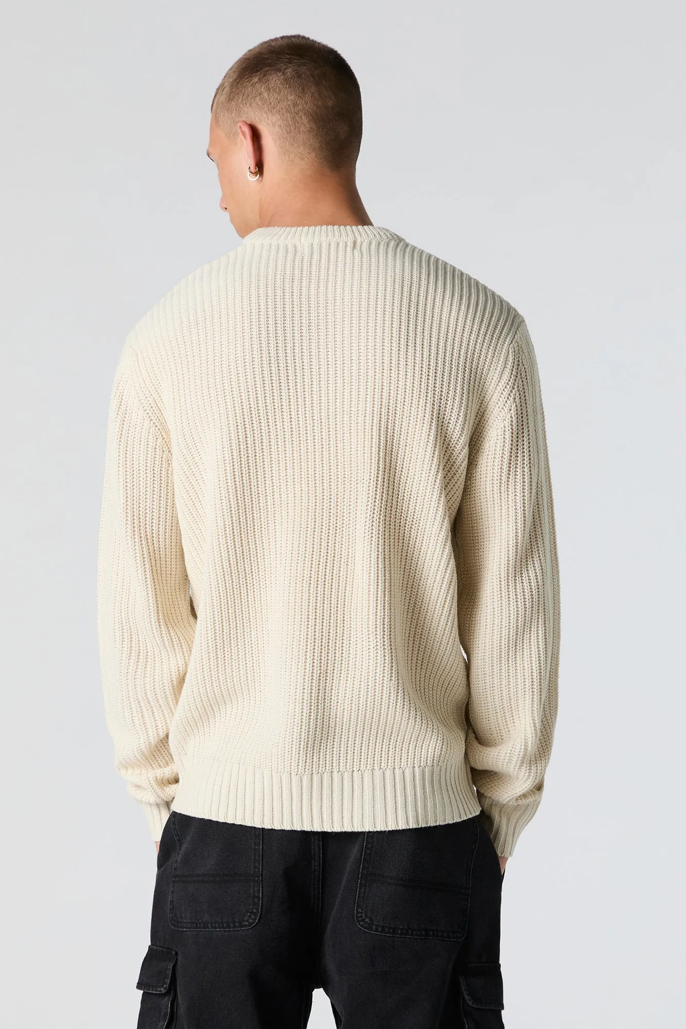 Ribbed Knit Crewneck Sweater sold by Urban Planet product image thumbnail 2