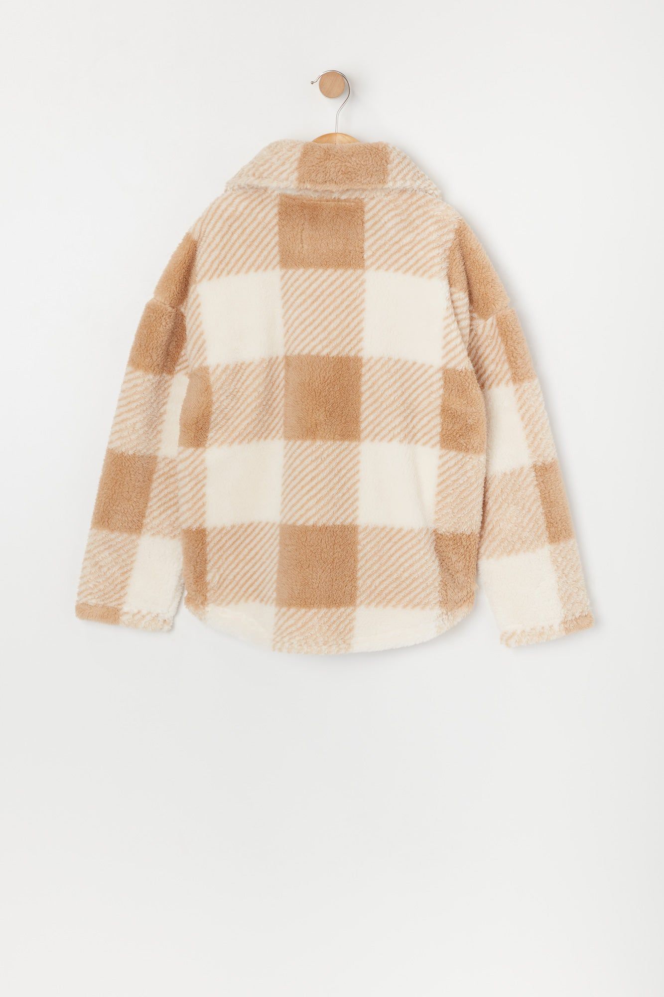 Girls Plush Plaid Shacket sold by Urban Planet product image thumbnail 4