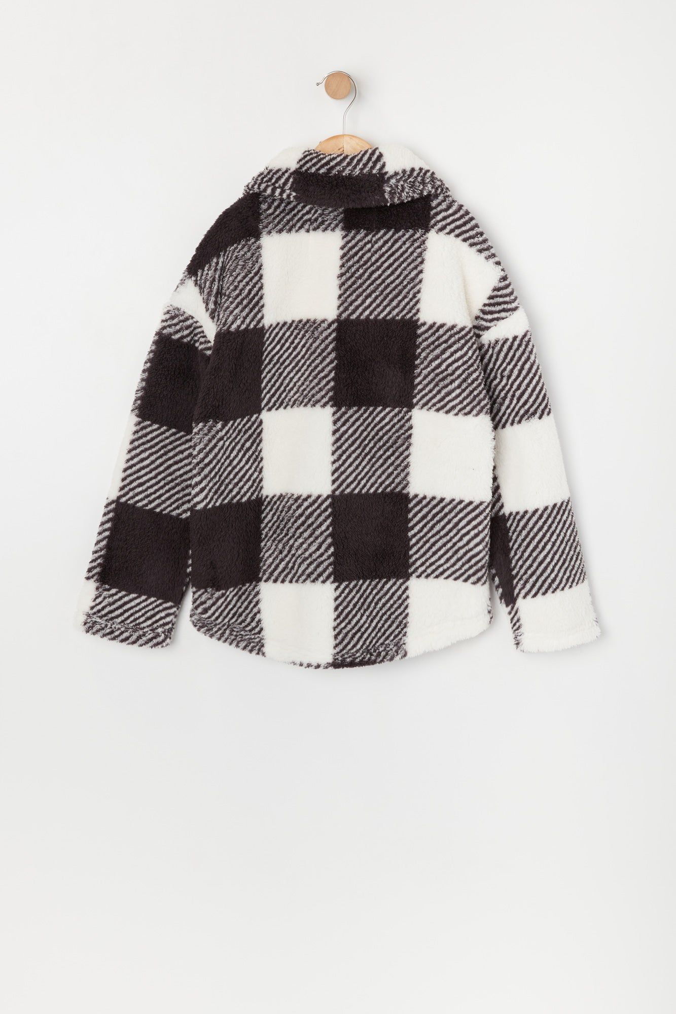 Girls Plush Plaid Shacket sold by Urban Planet product image thumbnail 2