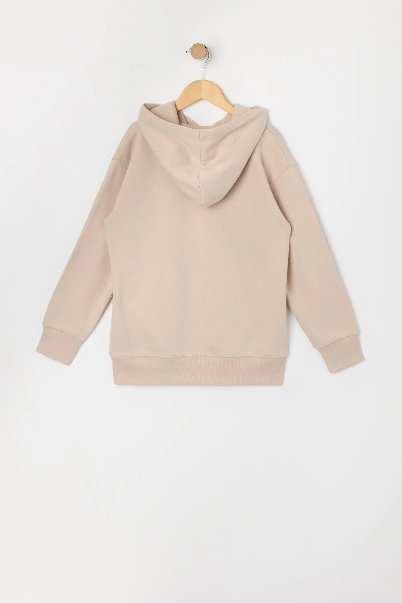 Haut de coupe garçonne à capuchon en molleton uni pour fille sold by Urban Planet product image thumbnail 2