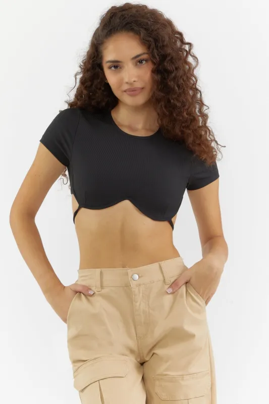 Tie Back Underwire Cropped Top sold by Urban Planet