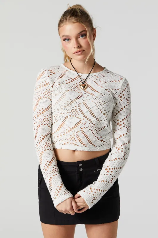 Haut crocheté à manches longues sold by Urban Planet