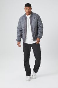 Quilted Bomber Jacket sold by Urban Planet