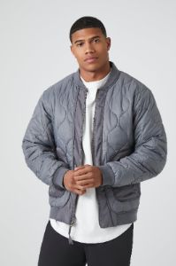 Quilted Bomber Jacket sold by Urban Planet