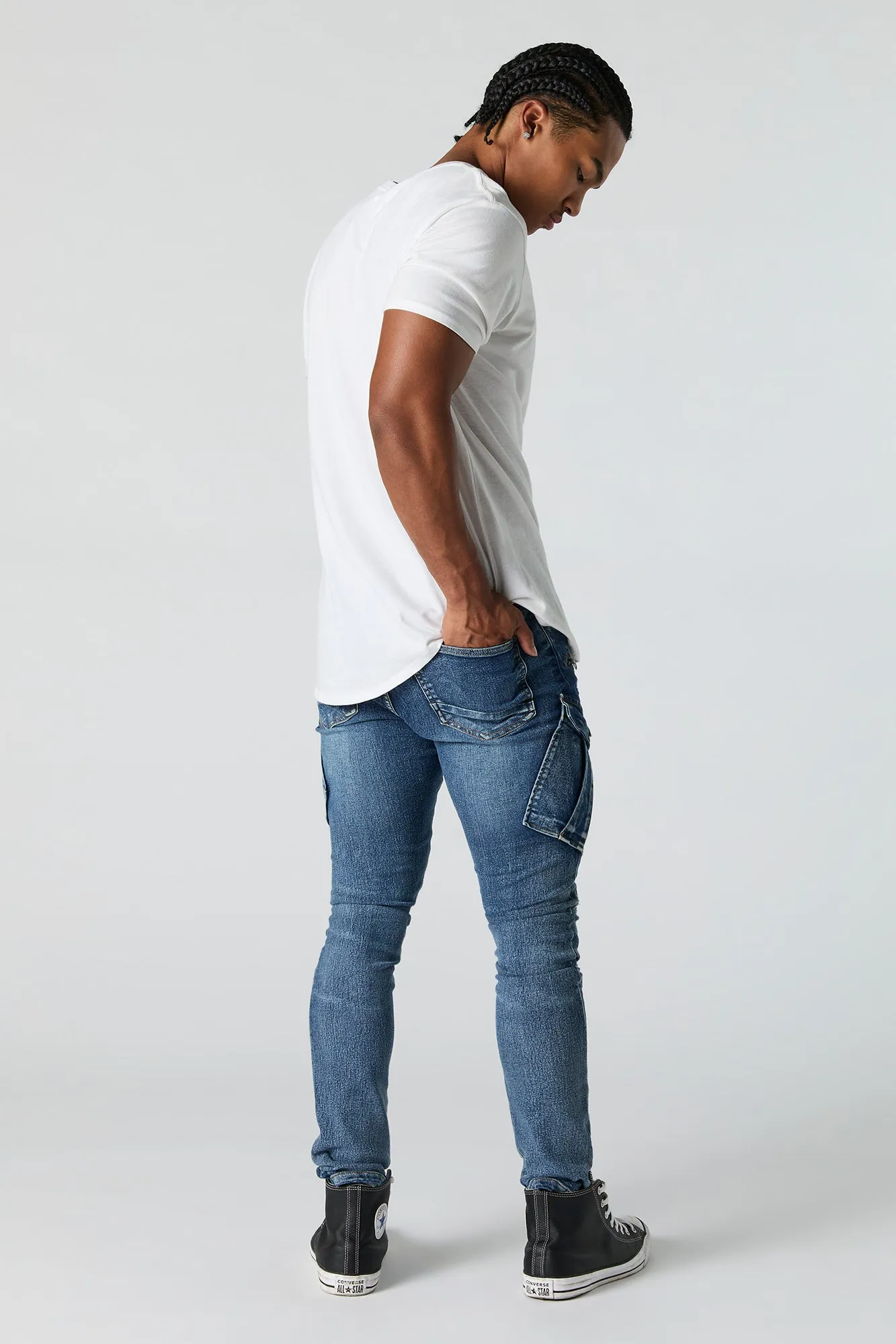 Jean cargo ajusté d'aspect usé sold by Urban Planet product image thumbnail 3