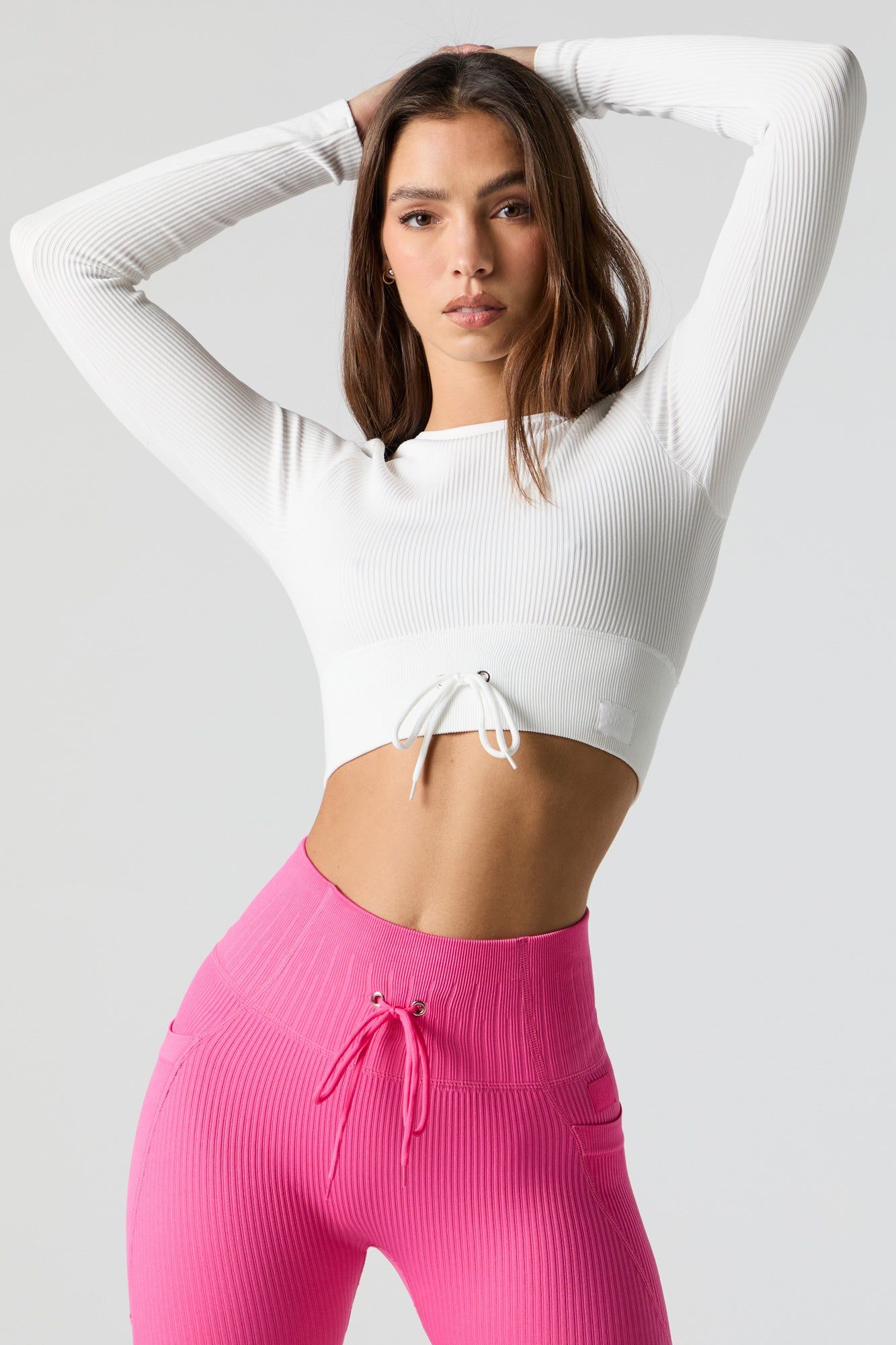 Haut Sommer Ray côtelé sans couture avec taille coulissante sold by Urban Planet