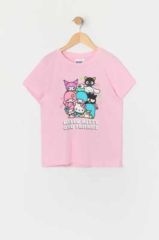 T-shirt rose à imprimé Hello Kitty and Friends pour fille sold by Urban Planet