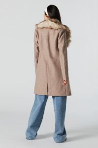 Faux Fur Collared Coat sold by Urban Planet