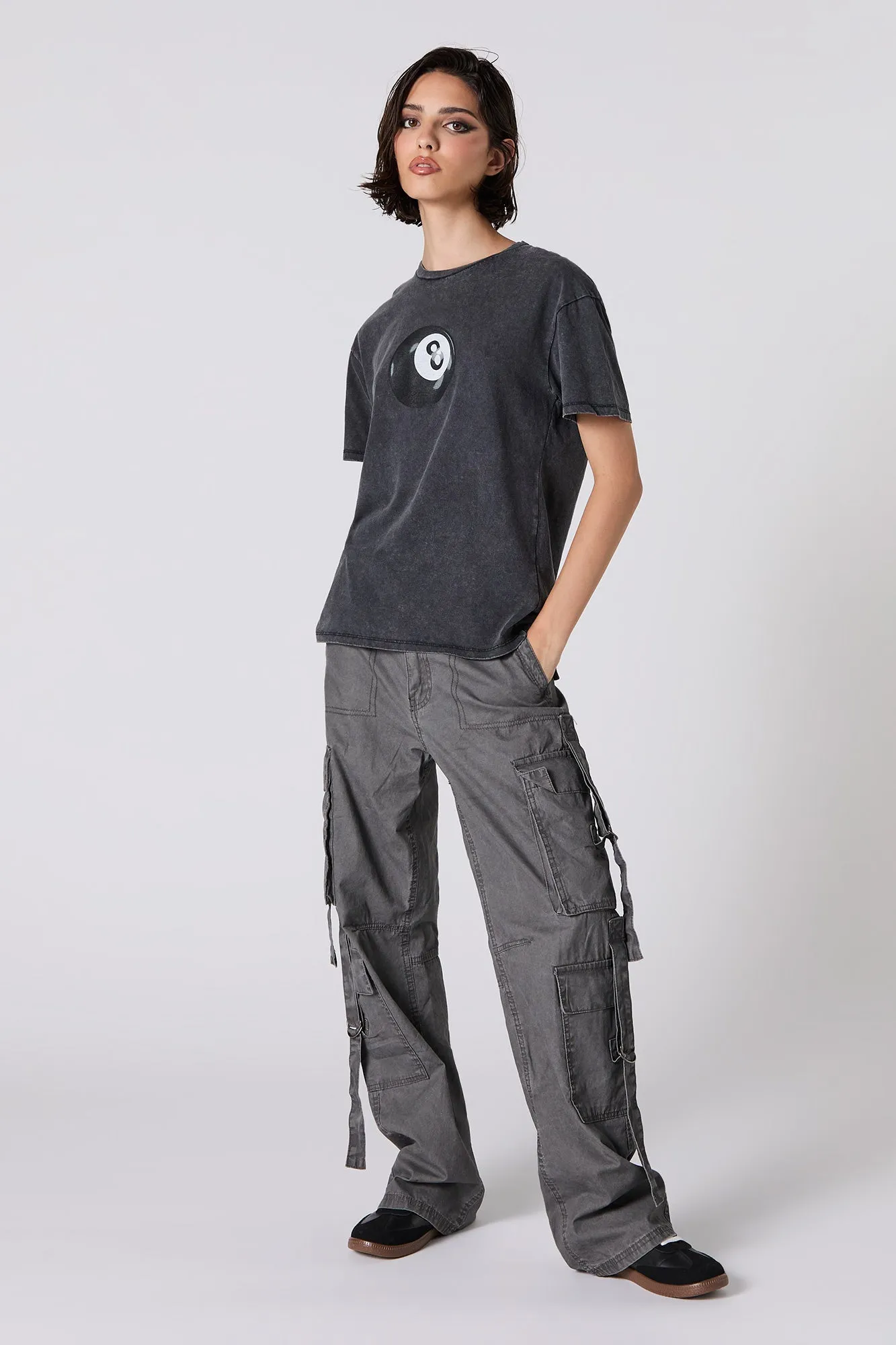 8 Ball Graphic Washed Boyfriend T-Shirt sold by Urban Planet product image thumbnail 2