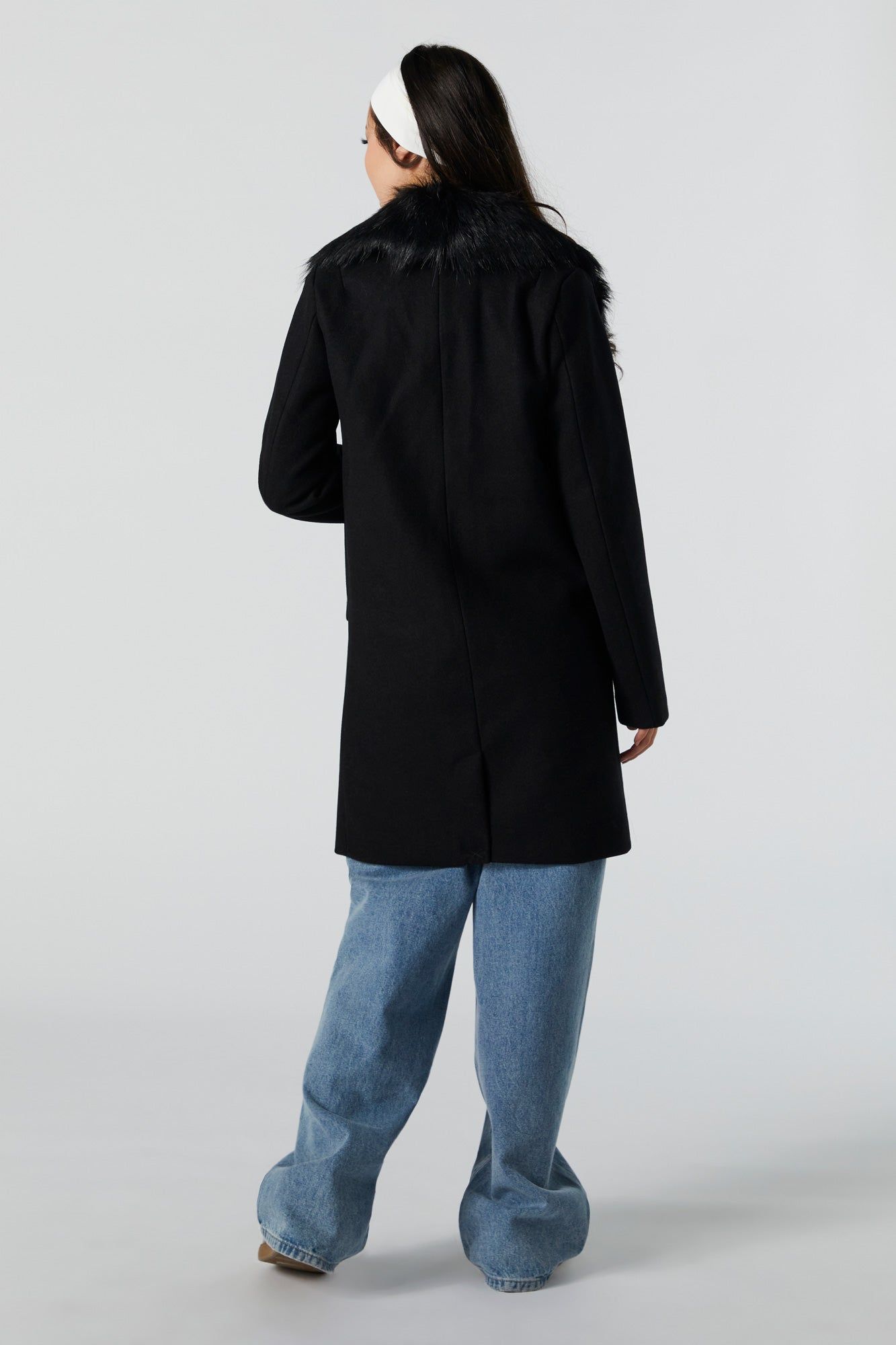 Faux Fur Collared Coat sold by Urban Planet product image thumbnail 5