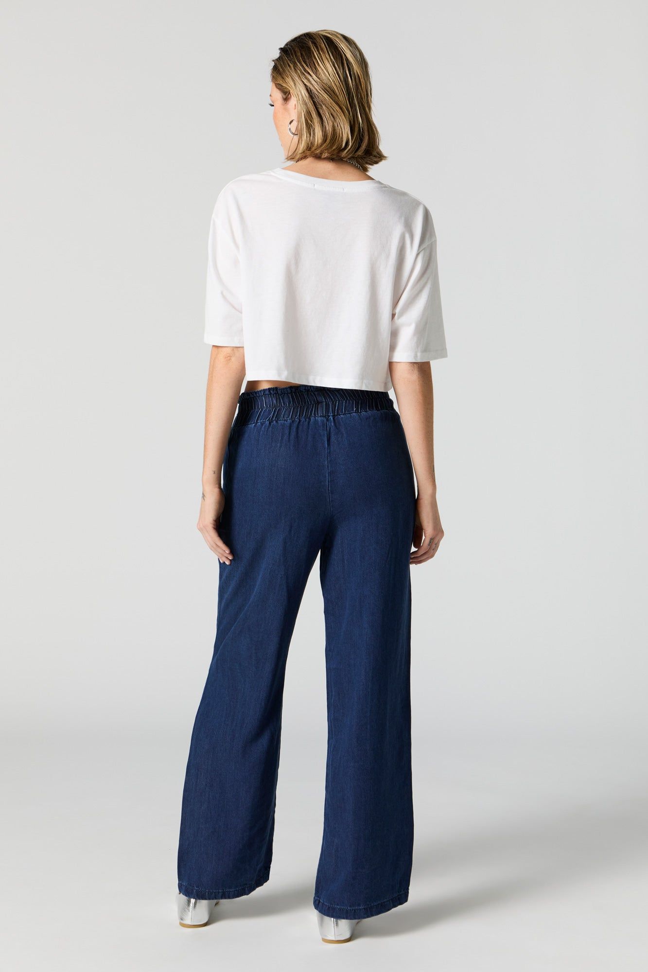 Jean à taille cintrée en denim délavé foncé sold by Urban Planet product image thumbnail 3