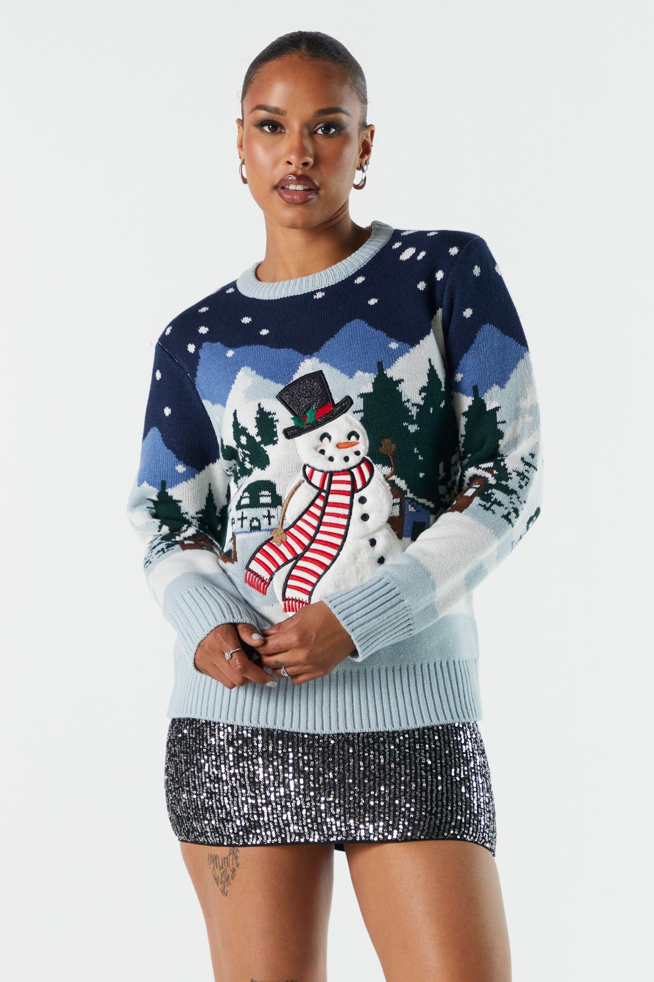 Sparkly Snowman Xmas Sweater sold by Urban Planet