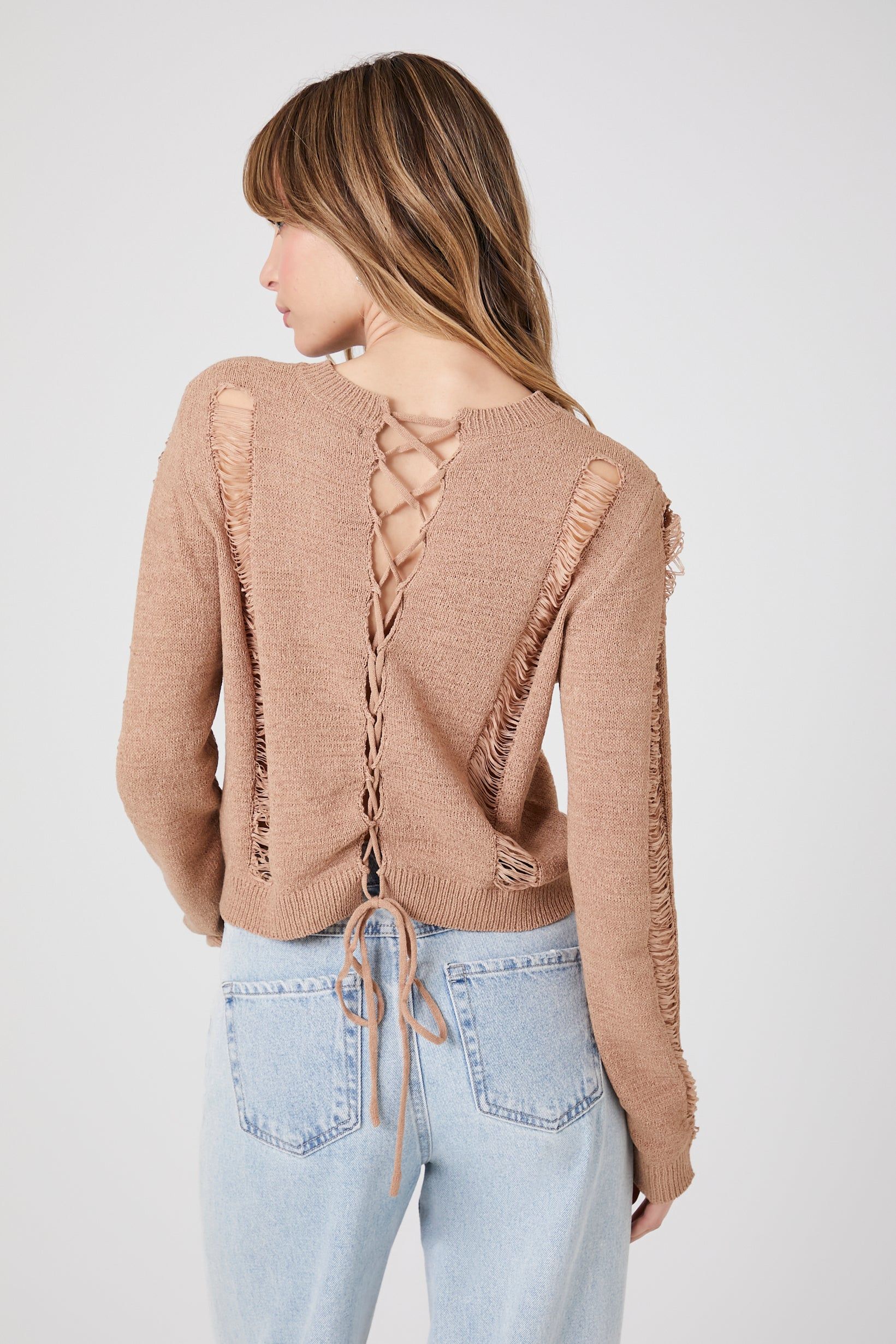 Distressed Lace Back Sweater sold by Urban Planet product image thumbnail 2