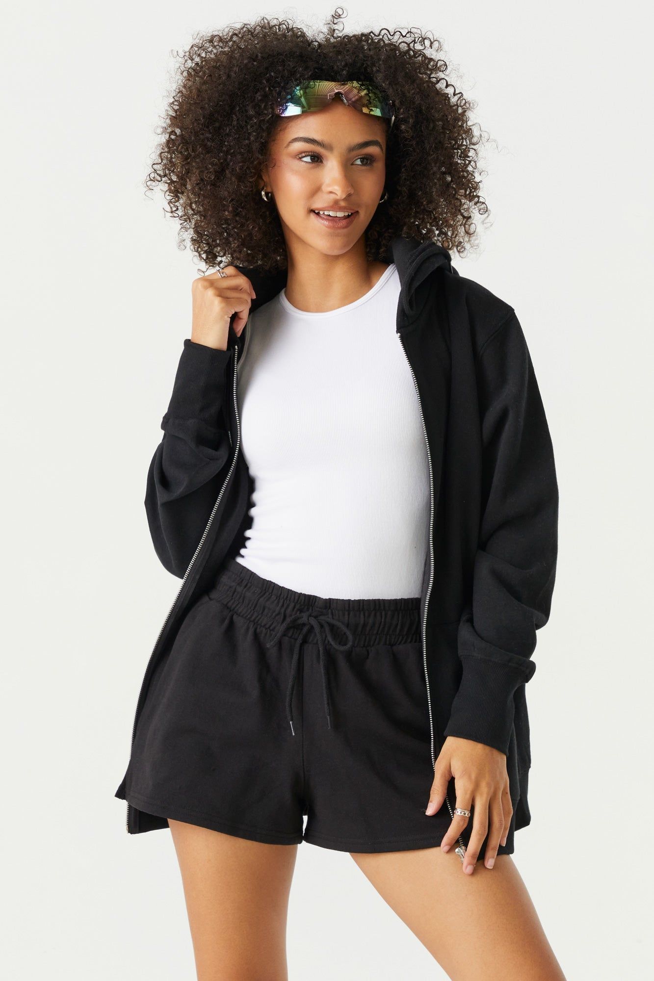 High Rise Fleece Drawstring Short sold by Urban Planet
