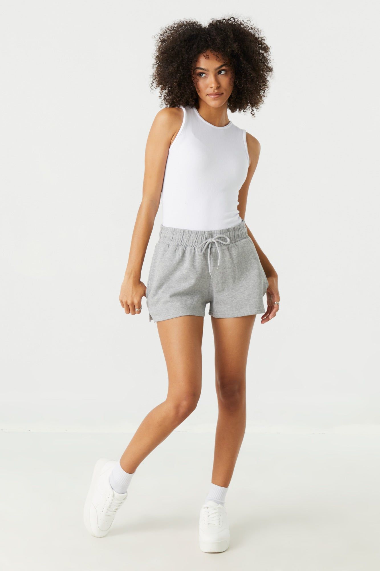 High Rise Fleece Drawstring Short sold by Urban Planet product image thumbnail 6