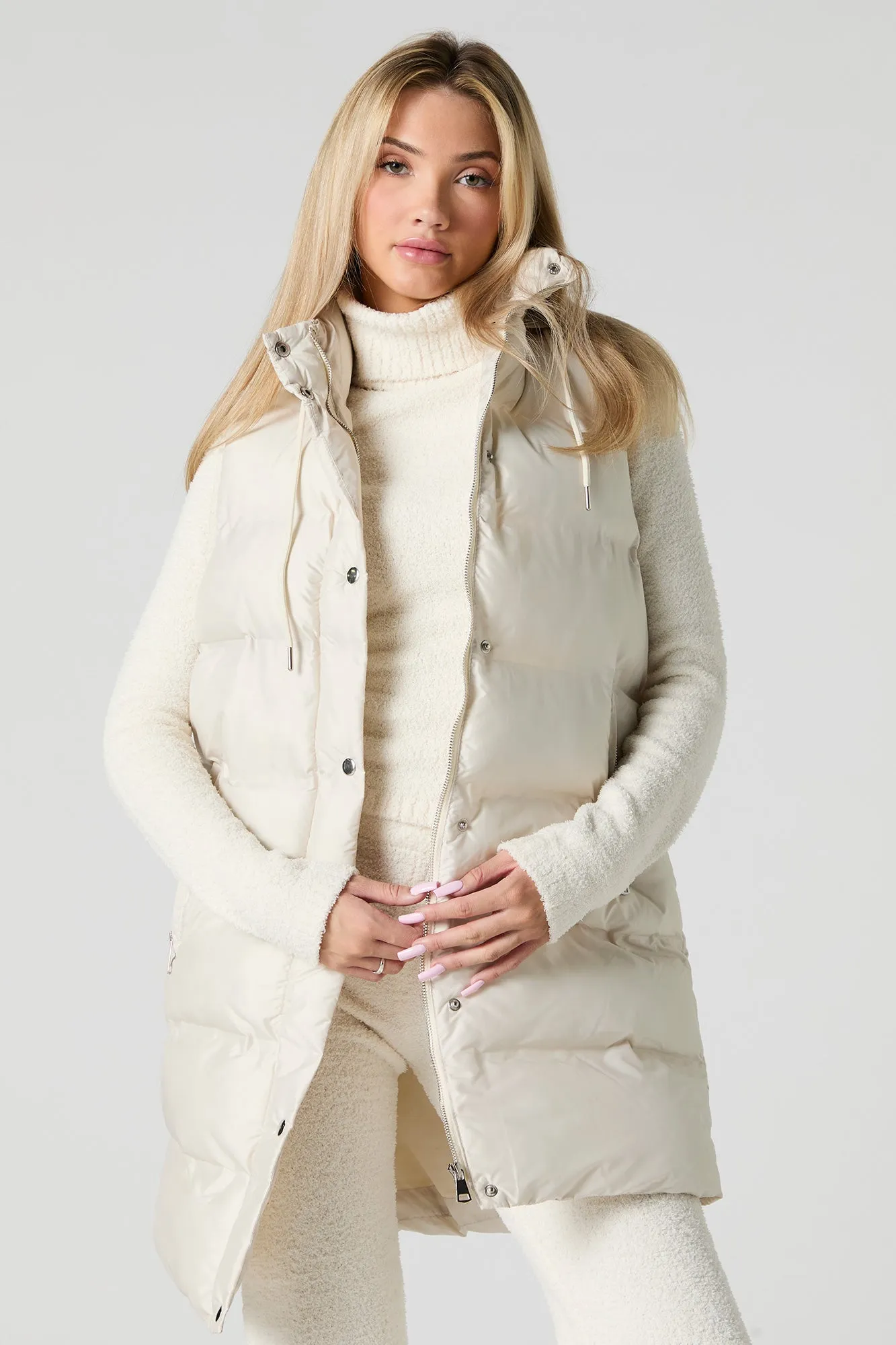 Nylon Longline Puffer Vest sold by Urban Planet product image thumbnail 4