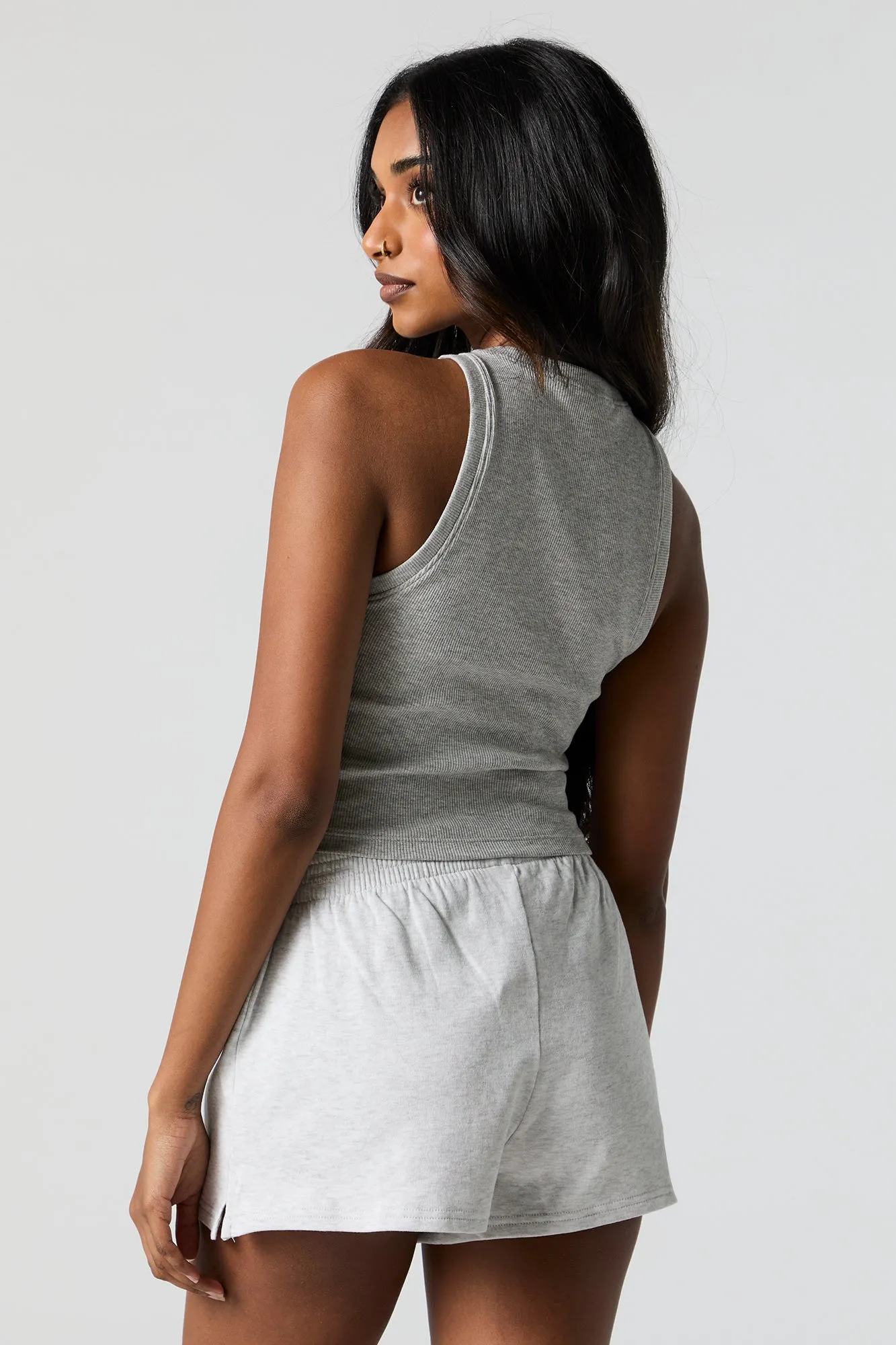 Ribbed High Neck Cropped Tank sold by Urban Planet product image thumbnail 5