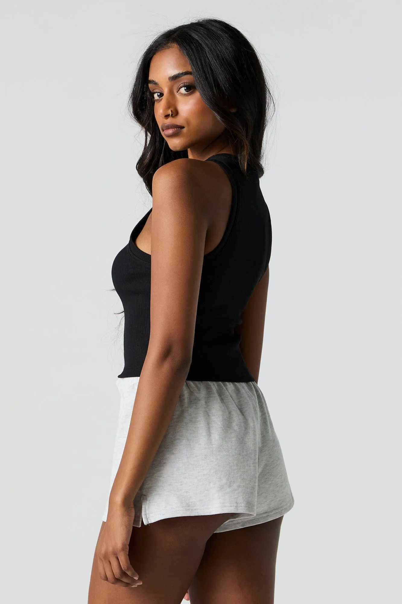 Ribbed High Neck Cropped Tank sold by Urban Planet product image thumbnail 2