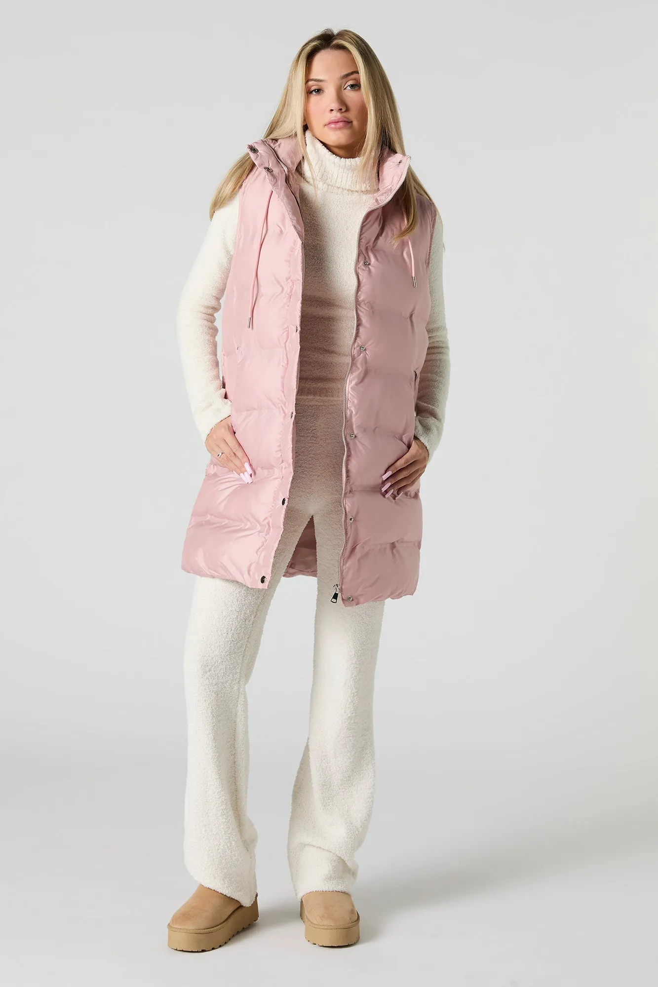Nylon Longline Puffer Vest sold by Urban Planet product image thumbnail 3