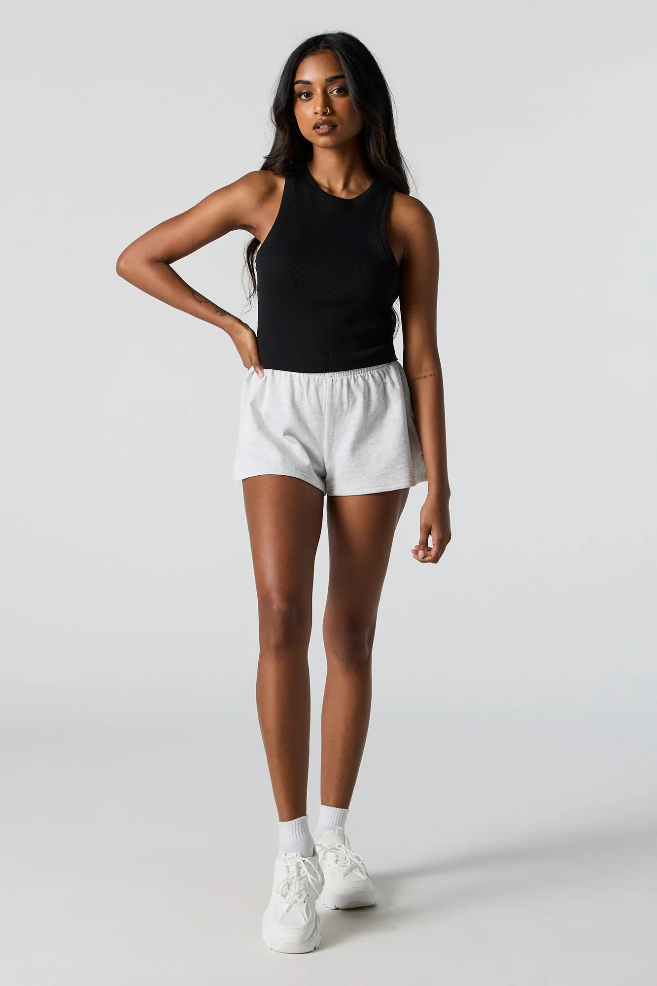 Ribbed High Neck Cropped Tank sold by Urban Planet product image thumbnail 3