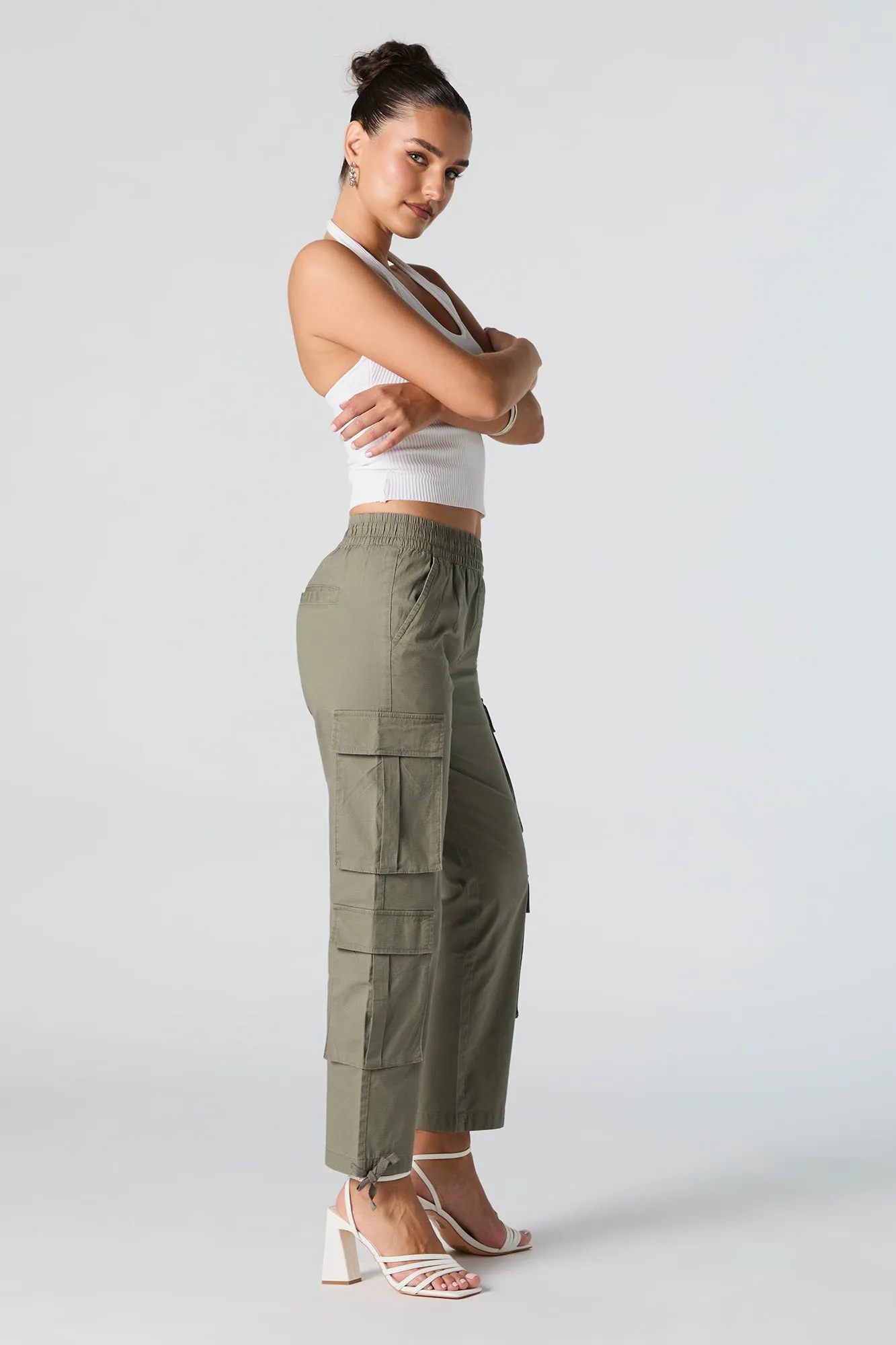 Pantalon cargo avec poches multiples et taille élastique sold by Urban Planet product image thumbnail 5
