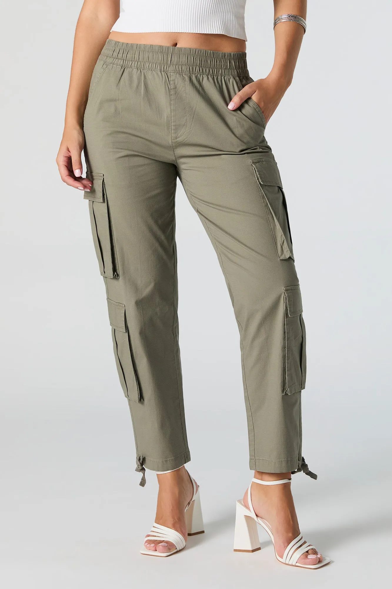 Pantalon cargo avec poches multiples et taille élastique sold by Urban Planet product image thumbnail 2