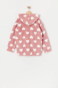 Girls Oversized Heart Sherpa Zip-Up Hoodie sold by Urban Planet