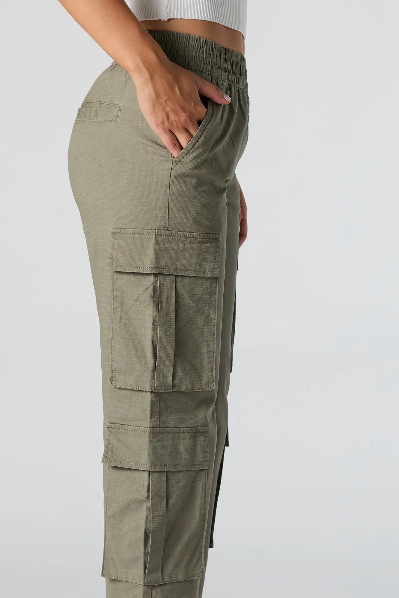 Pantalon cargo avec poches multiples et taille élastique sold by Urban Planet product image thumbnail 4