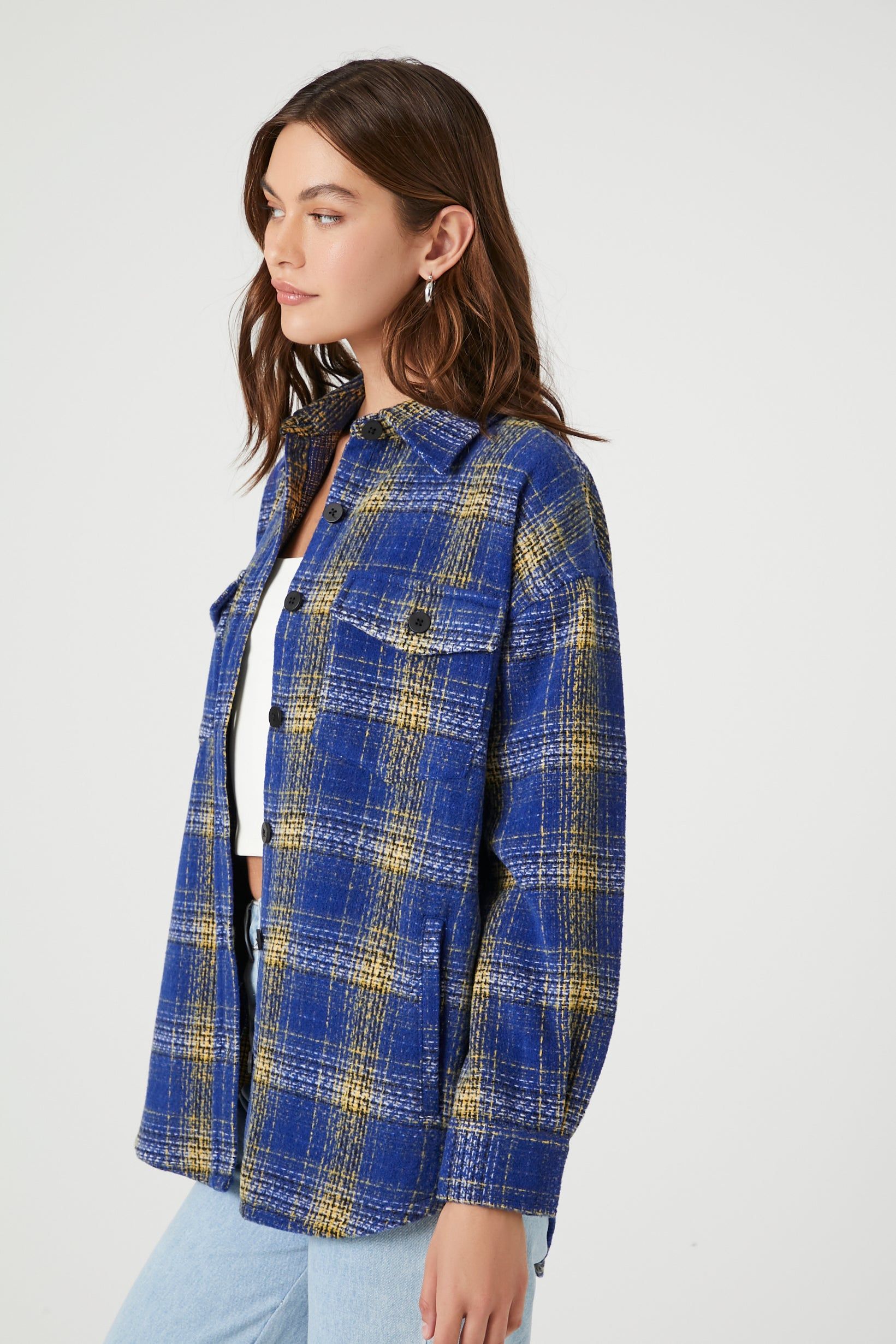 Plaid Button-Up Shacket sold by Urban Planet product image thumbnail 3