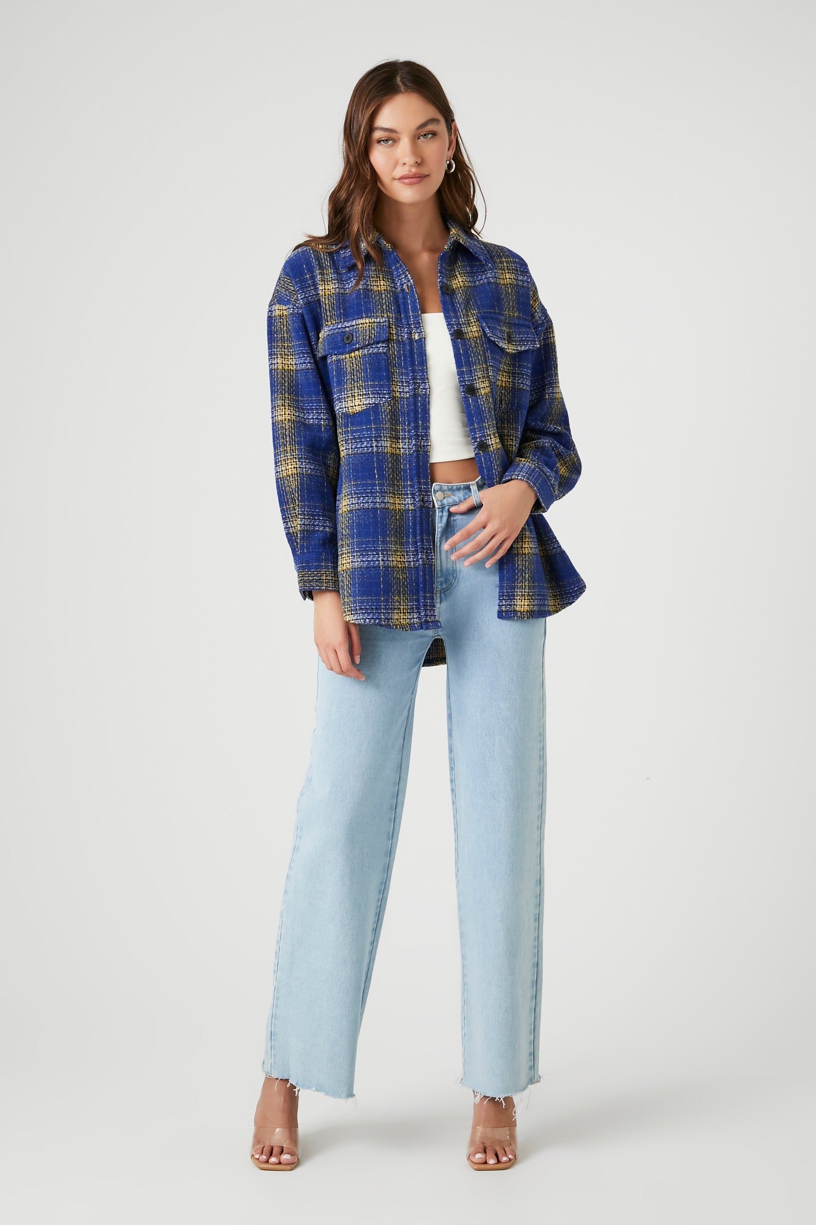 Plaid Button-Up Shacket sold by Urban Planet product image thumbnail 4