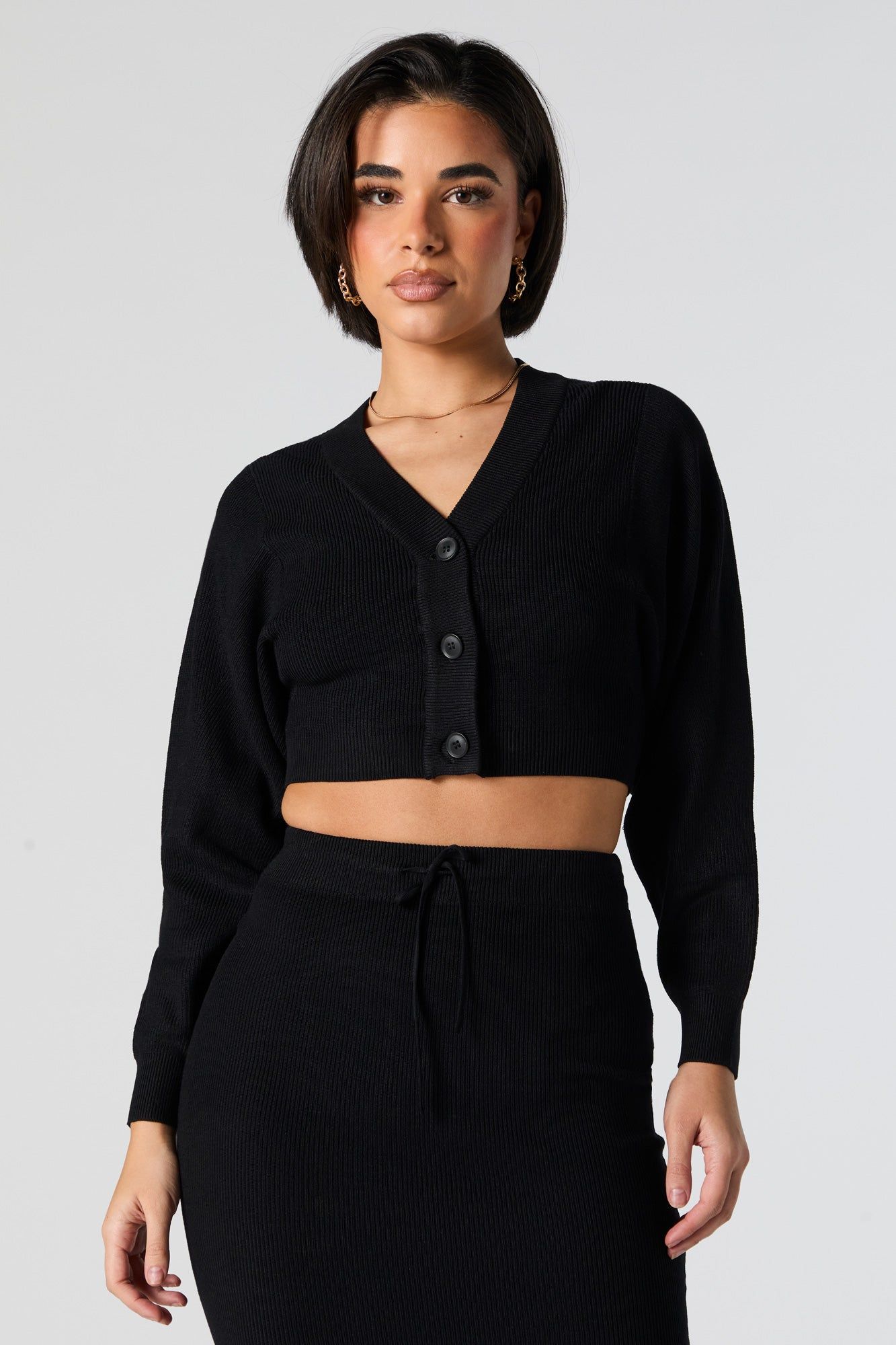 Cardigan boutonné en tricot côtelé sold by Urban Planet product image thumbnail 5