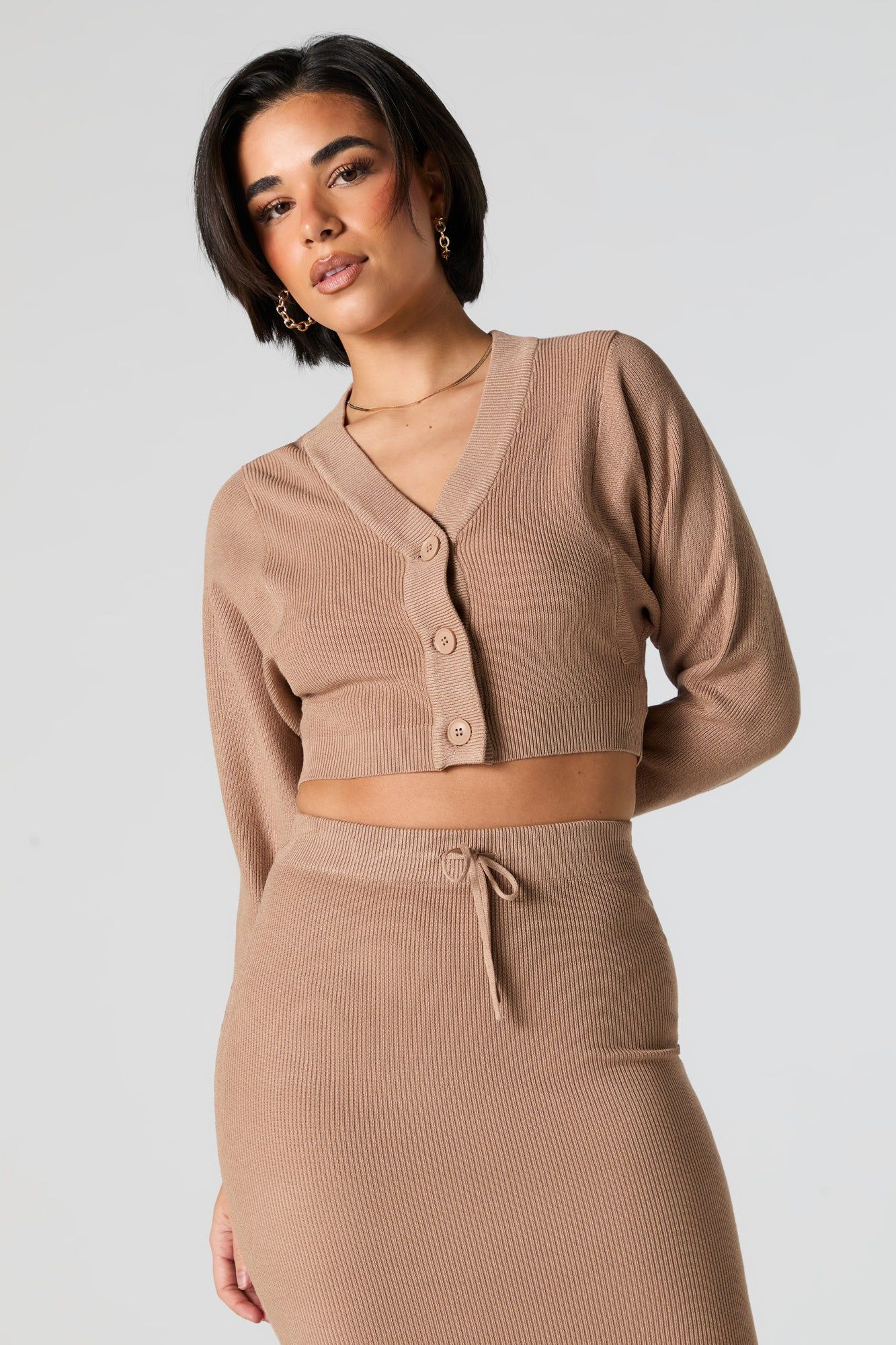 Cardigan boutonné en tricot côtelé sold by Urban Planet product image thumbnail 2