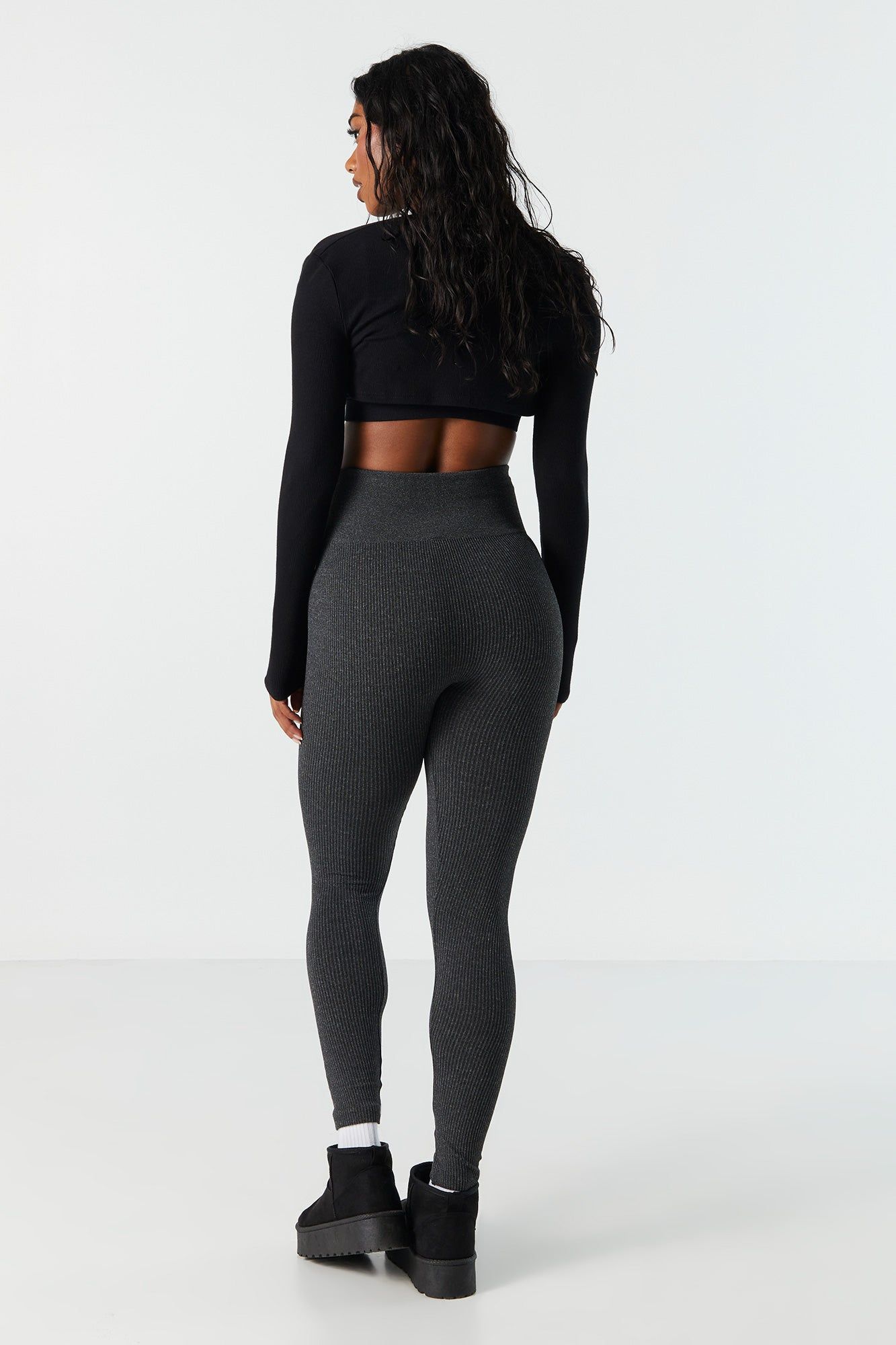 Solid Ribbed Legging sold by Urban Planet product image thumbnail 3