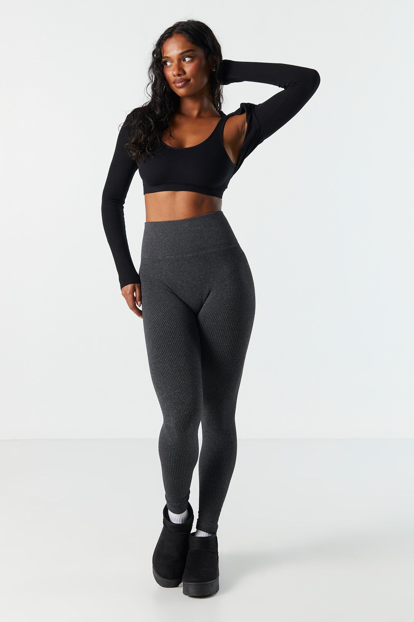 Solid Ribbed Legging sold by Urban Planet