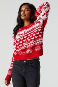 Red Fairisle Knit Xmas Sweater sold by Urban Planet