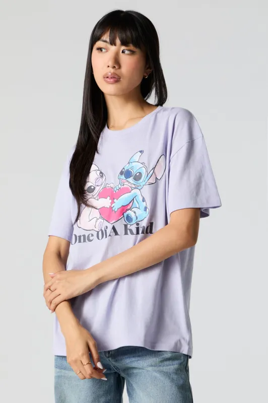 Stitch and Angel One of a Kind Graphic Boyfriend T-Shirt sold by Urban Planet